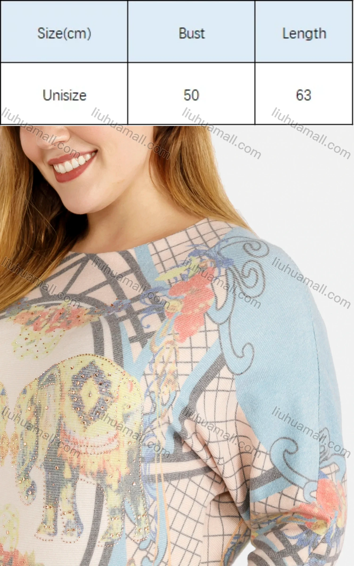 Wholesale Women's Animal Print Round Neck Long Sleeve Pullover Knit Top - Liuhuamall