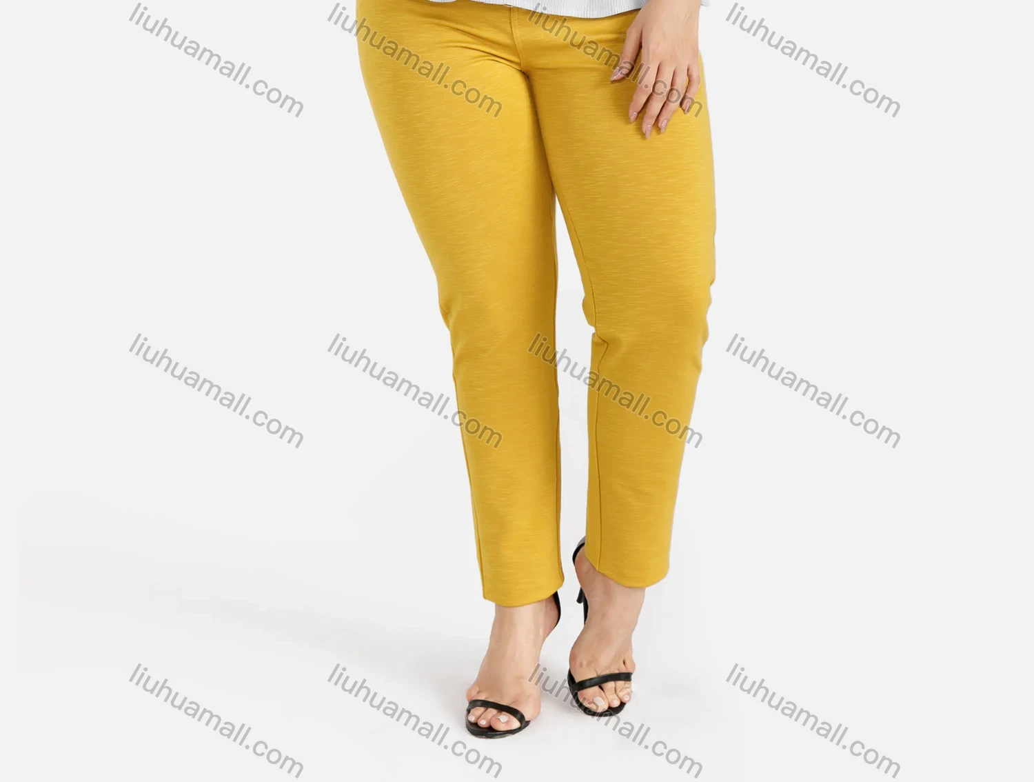 Wholesale Women's Casual Rhinestone Button Closure Skinny Pants - Liuhuamall