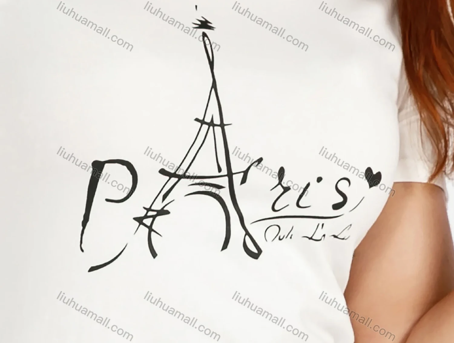 Wholesale Women's Summer Round Neck Letter Print Tee&Wide Leg Pants Set - Liuhuamall