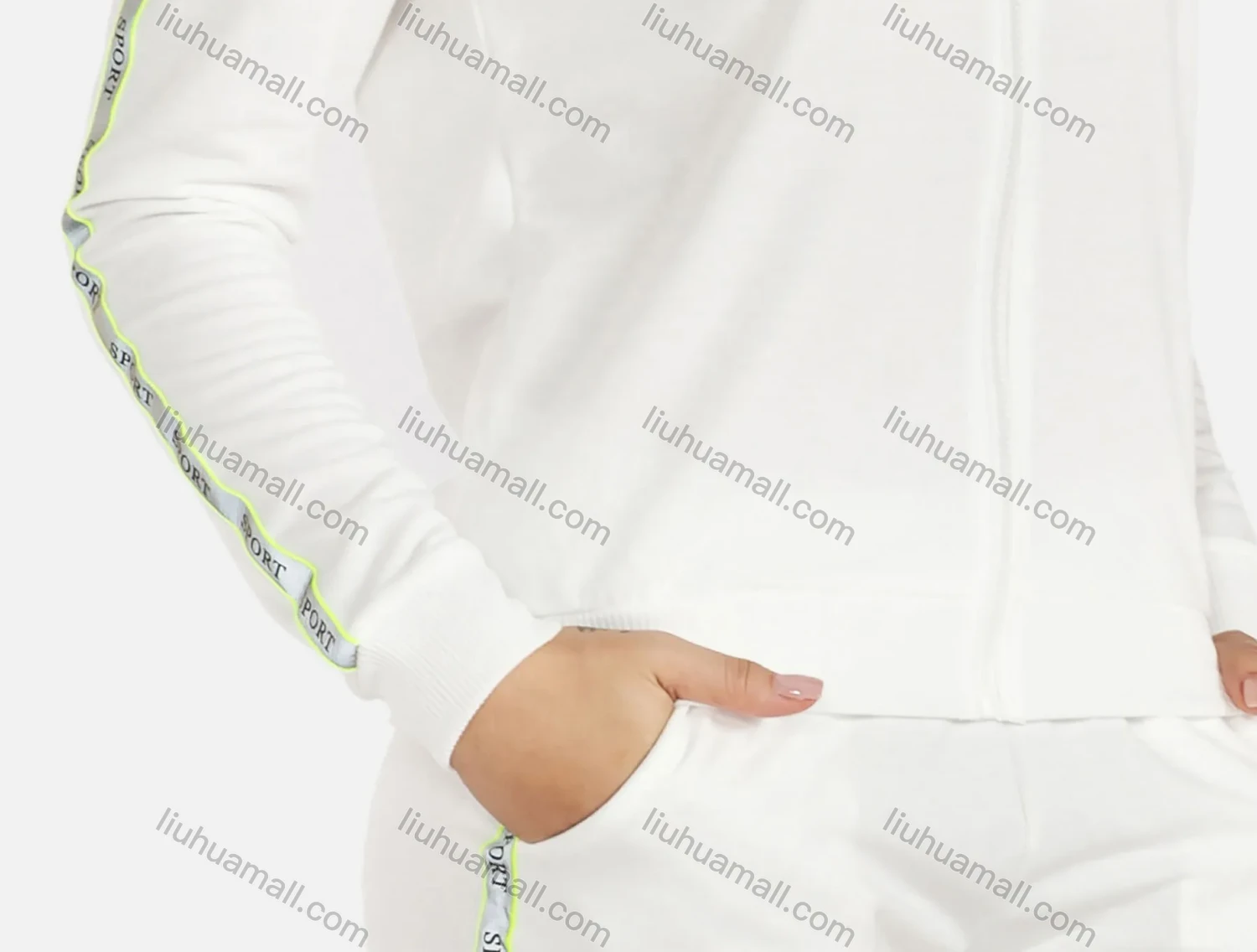 Wholesale Women's Fall Zip Front Track Jacket&Shorts Jogging Set - Liuhuamall