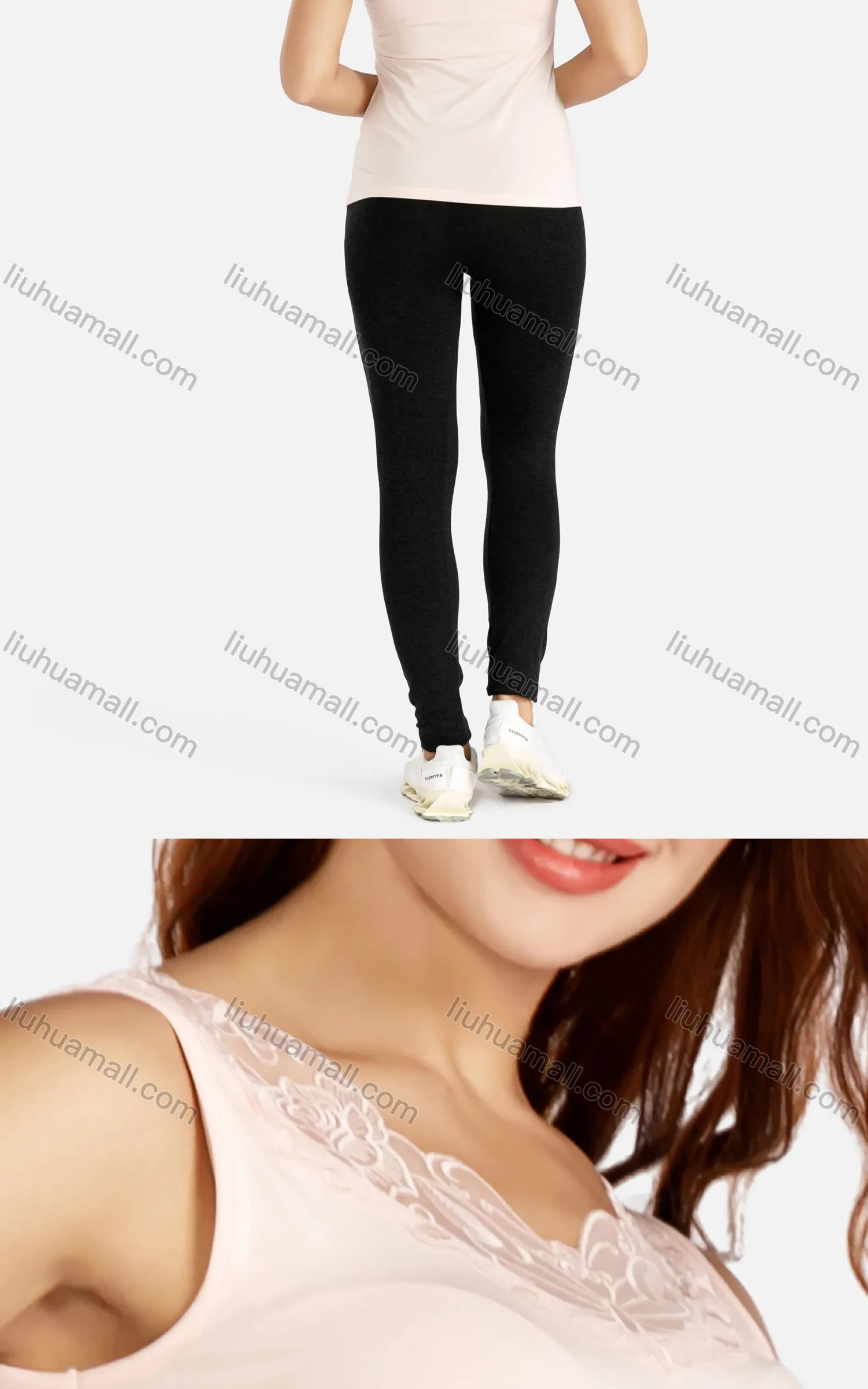 Wholesale Women's Summer Casual Spaghetti Straps Lace Applique Slim Fit Tank Top - Liuhuamall