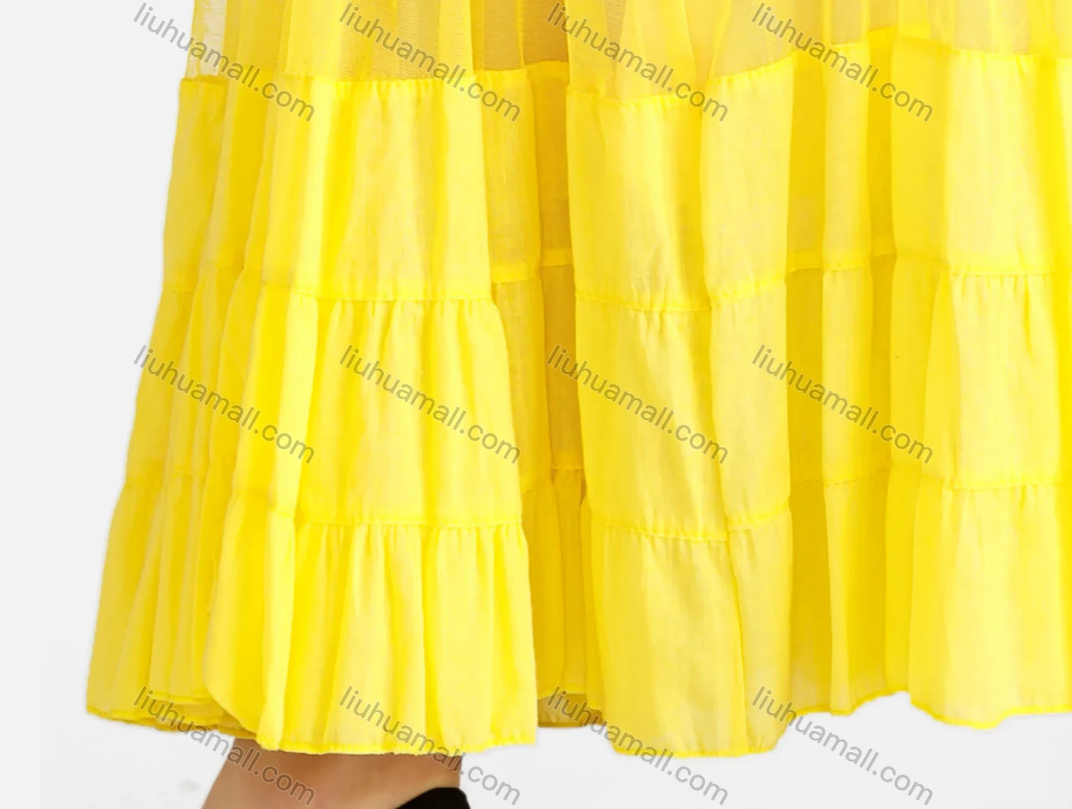 Wholesale Women's Casual Elastic Waist Tiered Pleated Maxi Skirt - Liuhuamall
