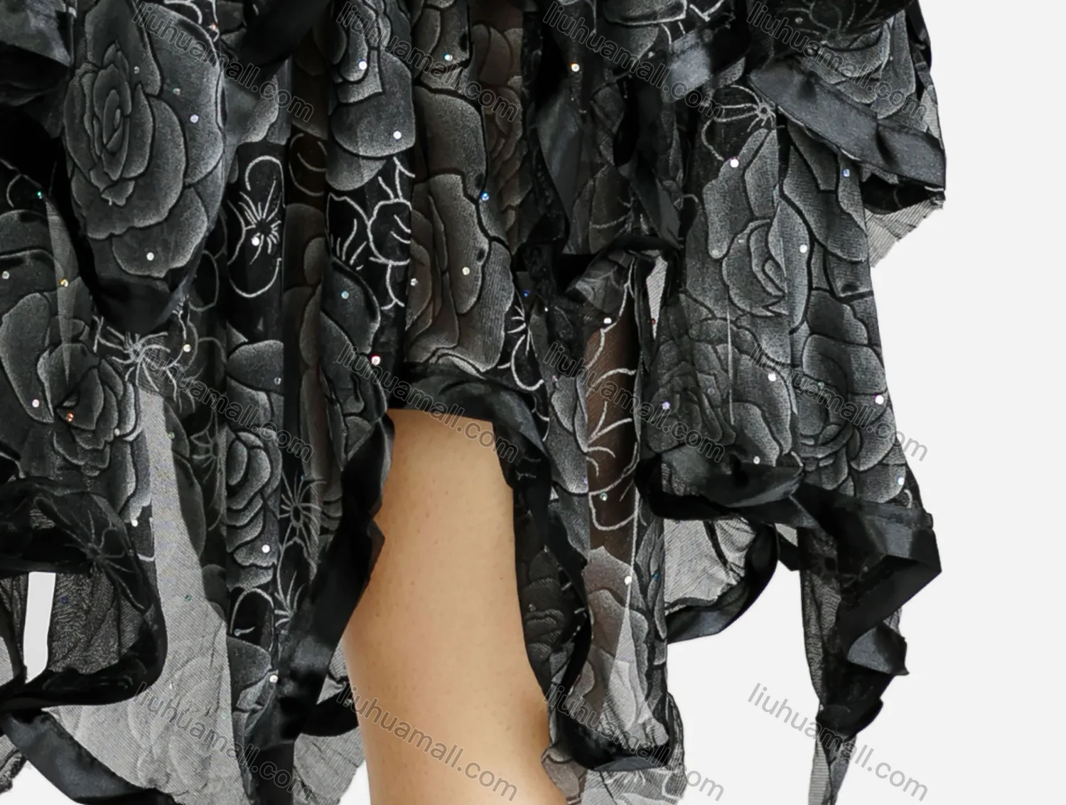 Wholesale Women's Hanky Hem Floral Print Elastic High Waist Maxi Skirt - Liuhuamall