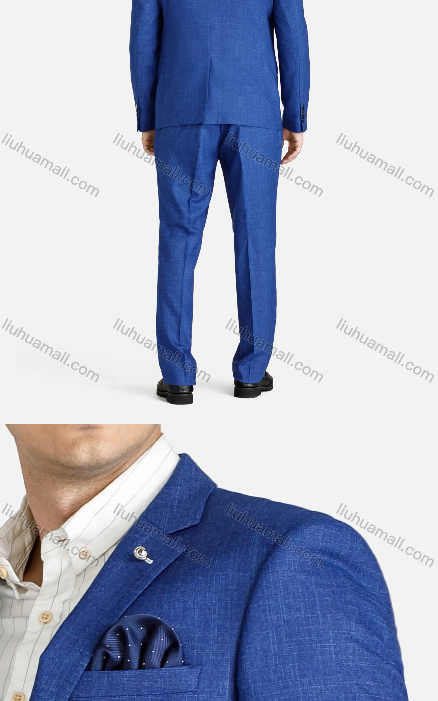 Wholesale Men's Formal Plain Single Breasted Patch Pocket Lapel Blazer & Pant 2 Piece Suit Sets - Liuhuamall