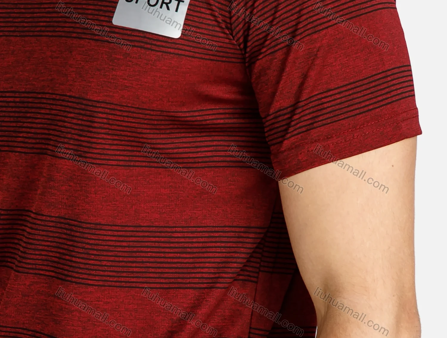 Wholesale Men's Sporty Round Neck Short Sleeve Slim Fit Striped Quick Dry Tee - Liuhuamall