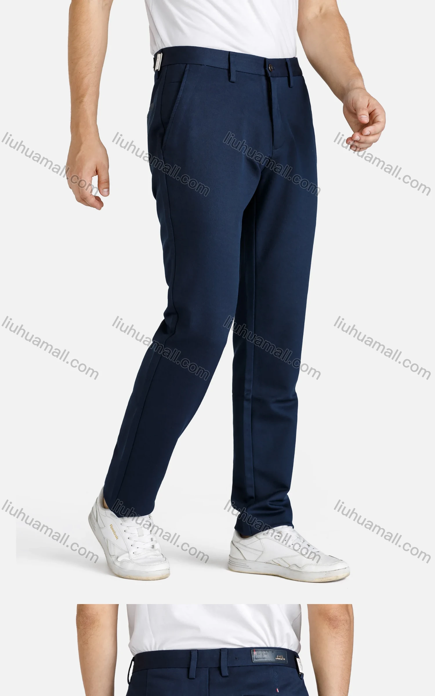 Wholesale Men's Casual Straight Leg Zipper Fly Plain Long Pants - Liuhuamall