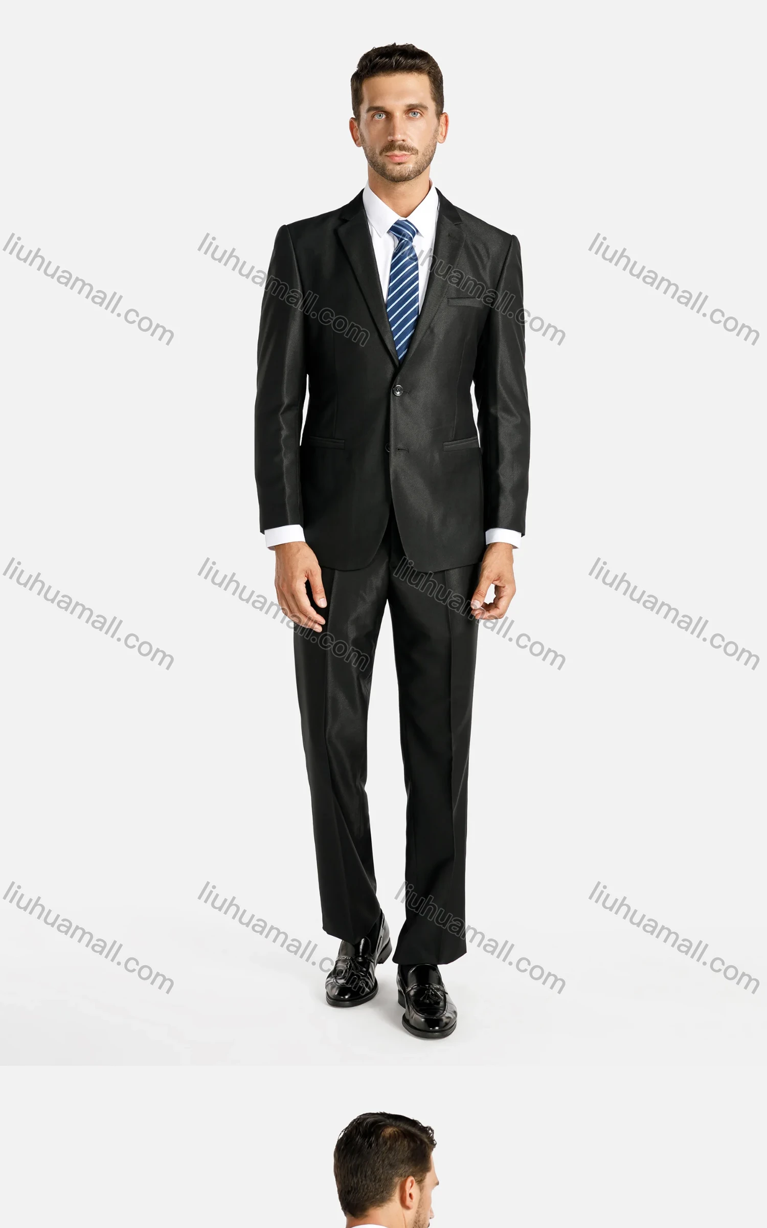 Wholesale Men's 2-Piece Lapel Button Solid Blazer&Pants Suit Set - Liuhuamall