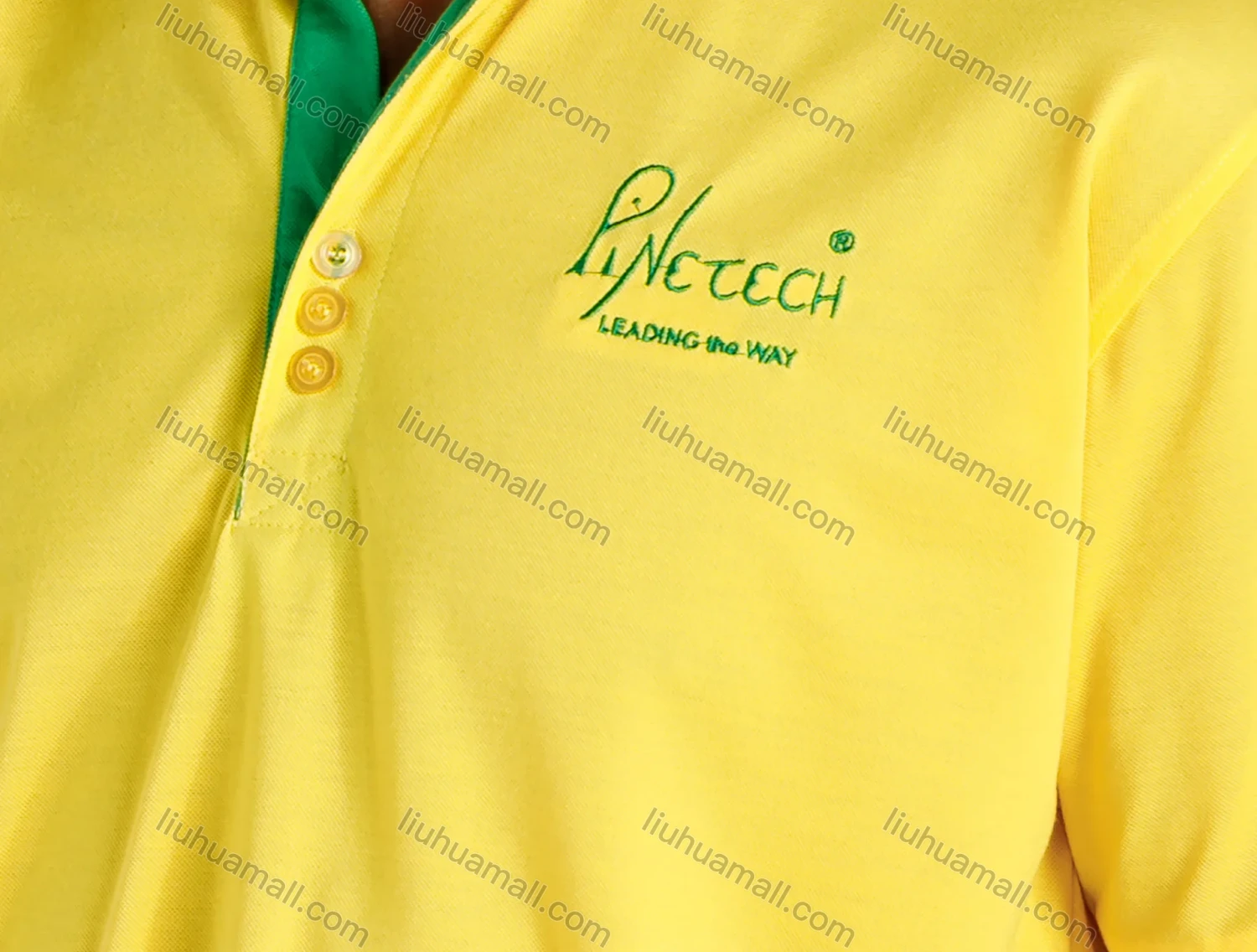 Wholesale Men's Regular Fit Striped Trim Letter Embroidered Polo Shirt - Liuhuamall