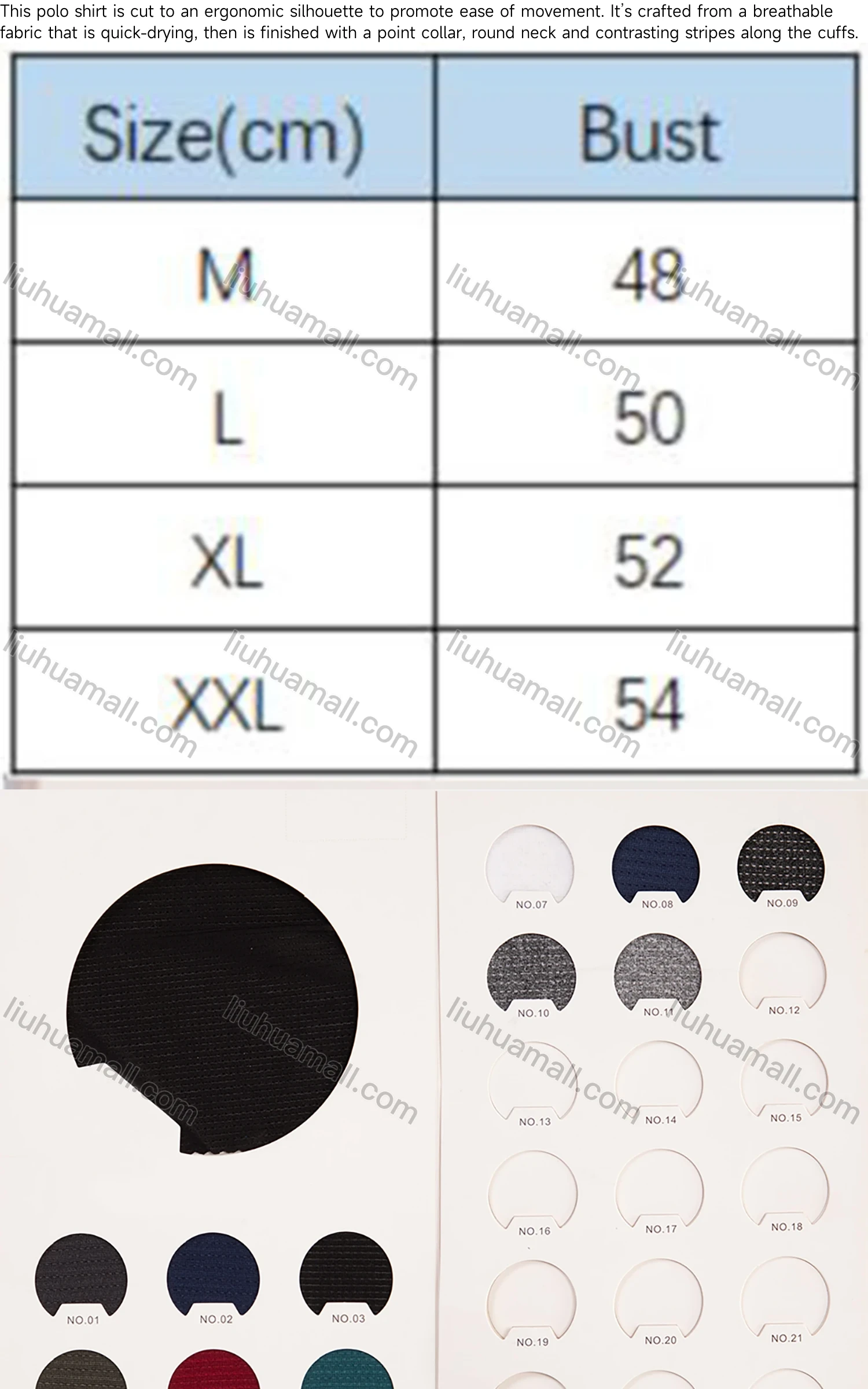 Wholesale Men's Sporty Short Sleeve Plain Slim Fit Quick Dry Stretch Polo Shirt - Liuhuamall