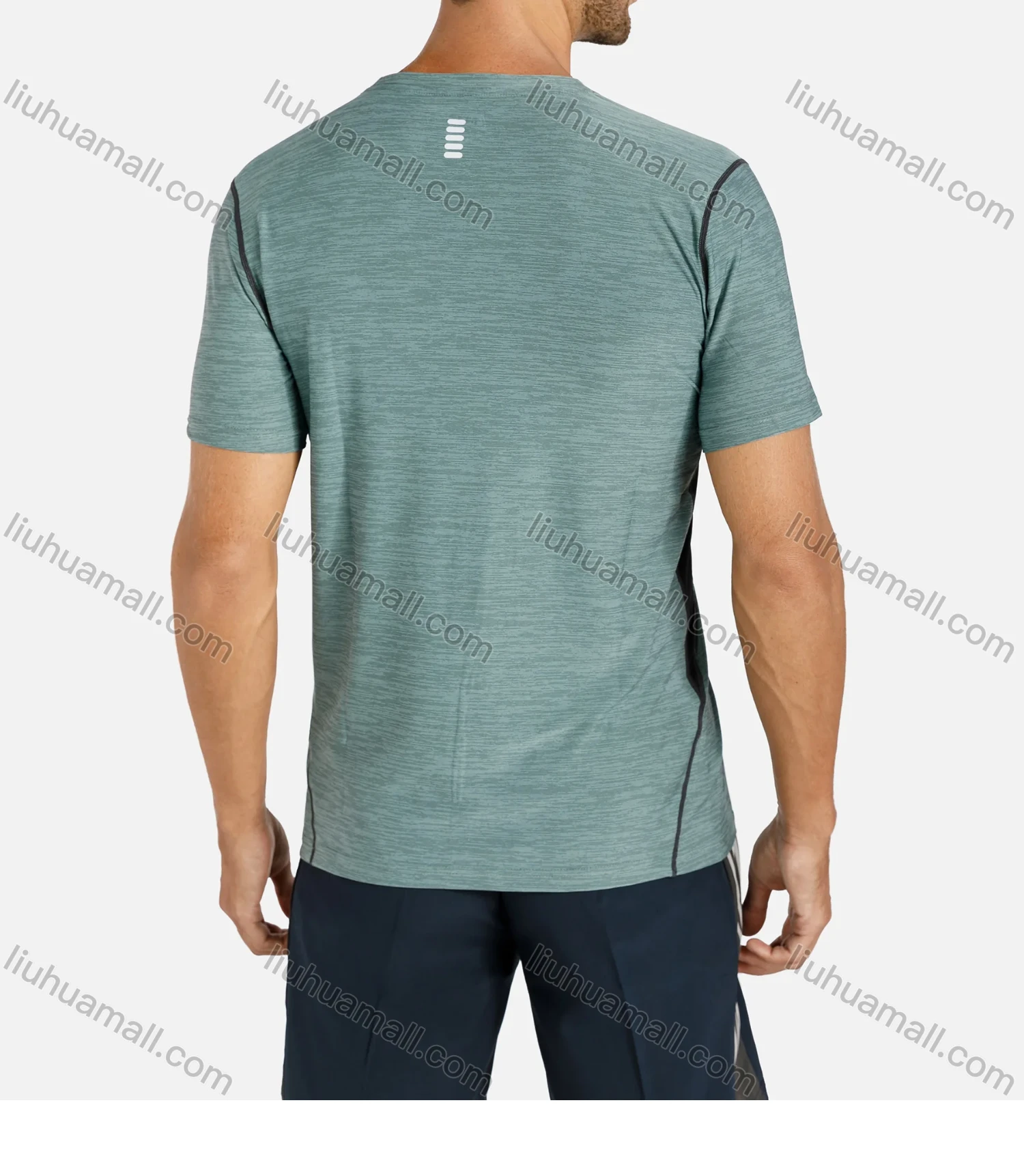 Wholesale Men's Sporty Colorblock Short Sleeve Slim Fit Round Neck Stretch Tee - Liuhuamall