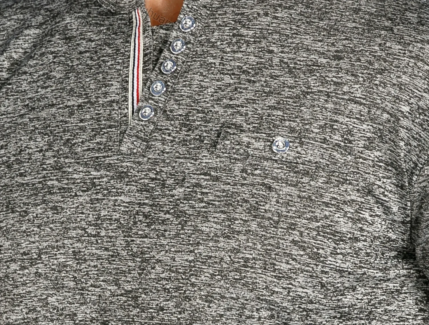 Wholesale Men's Casual Space Dye Regular Fit Henry Short Sleeve Shirt - Liuhuamall