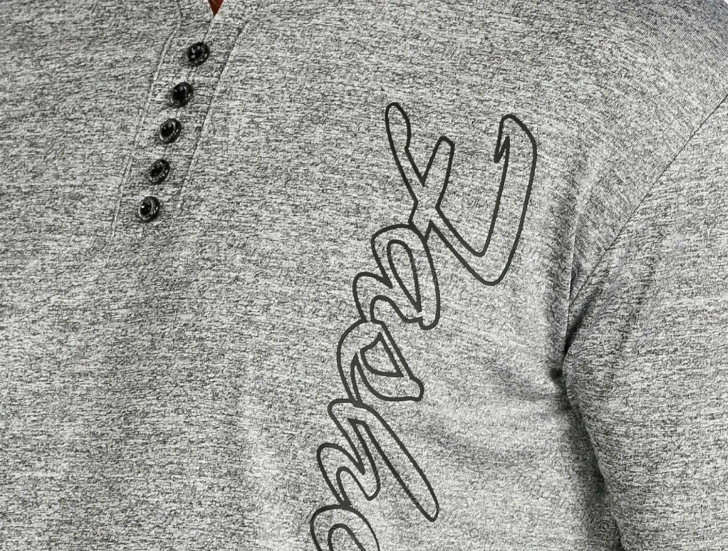 Wholesale Man's Regular Fit Letter Graphic Henley Shirt - Liuhuamall