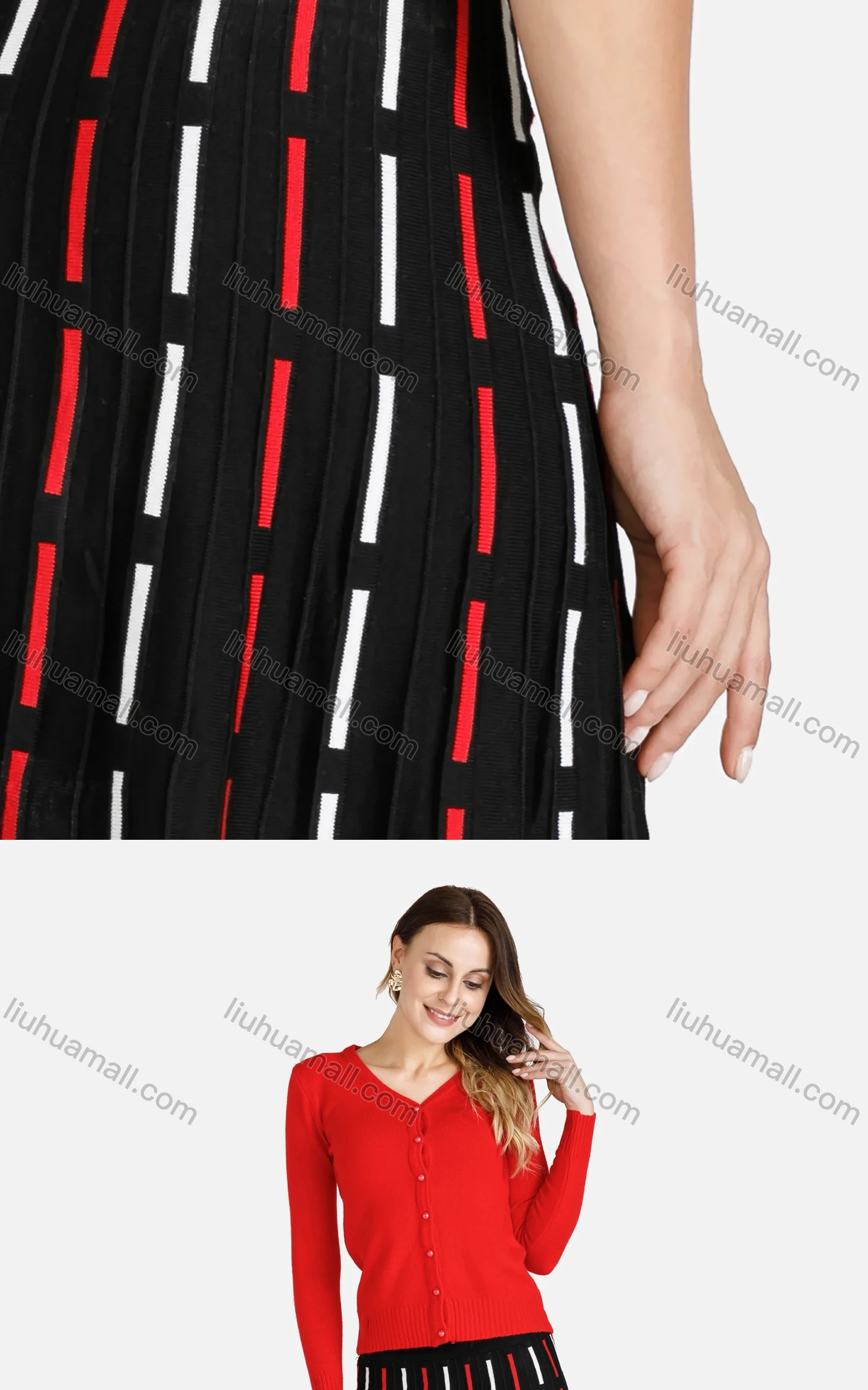 Wholesale Women's Sexy Elastic High Waist Striped Slim Fit Short Skirt 2404# - Liuhuamall