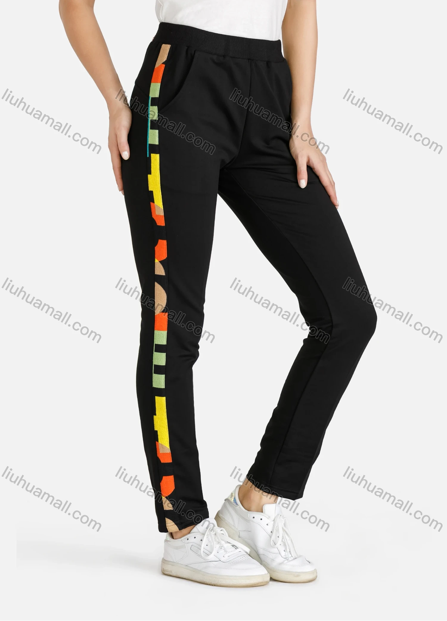 Wholesale Women's Slim Fit Letter Graphic Elastic Waist Active SweatPants - Liuhuamall