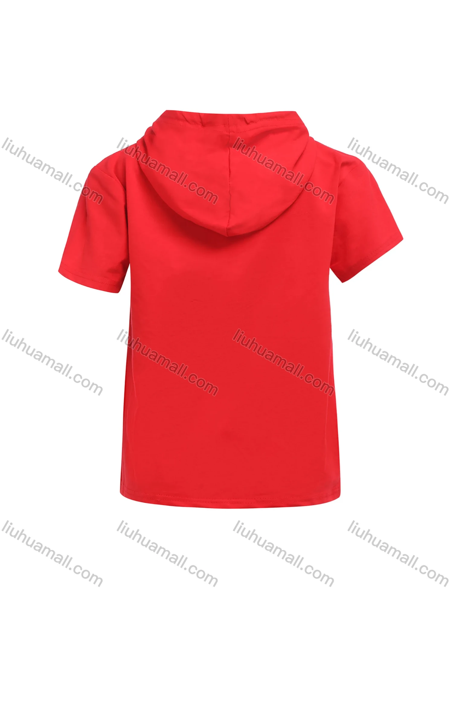 Wholesale Boy's Casual Graphic Short Sleeve Drawstring Hoodie - Liuhuamall