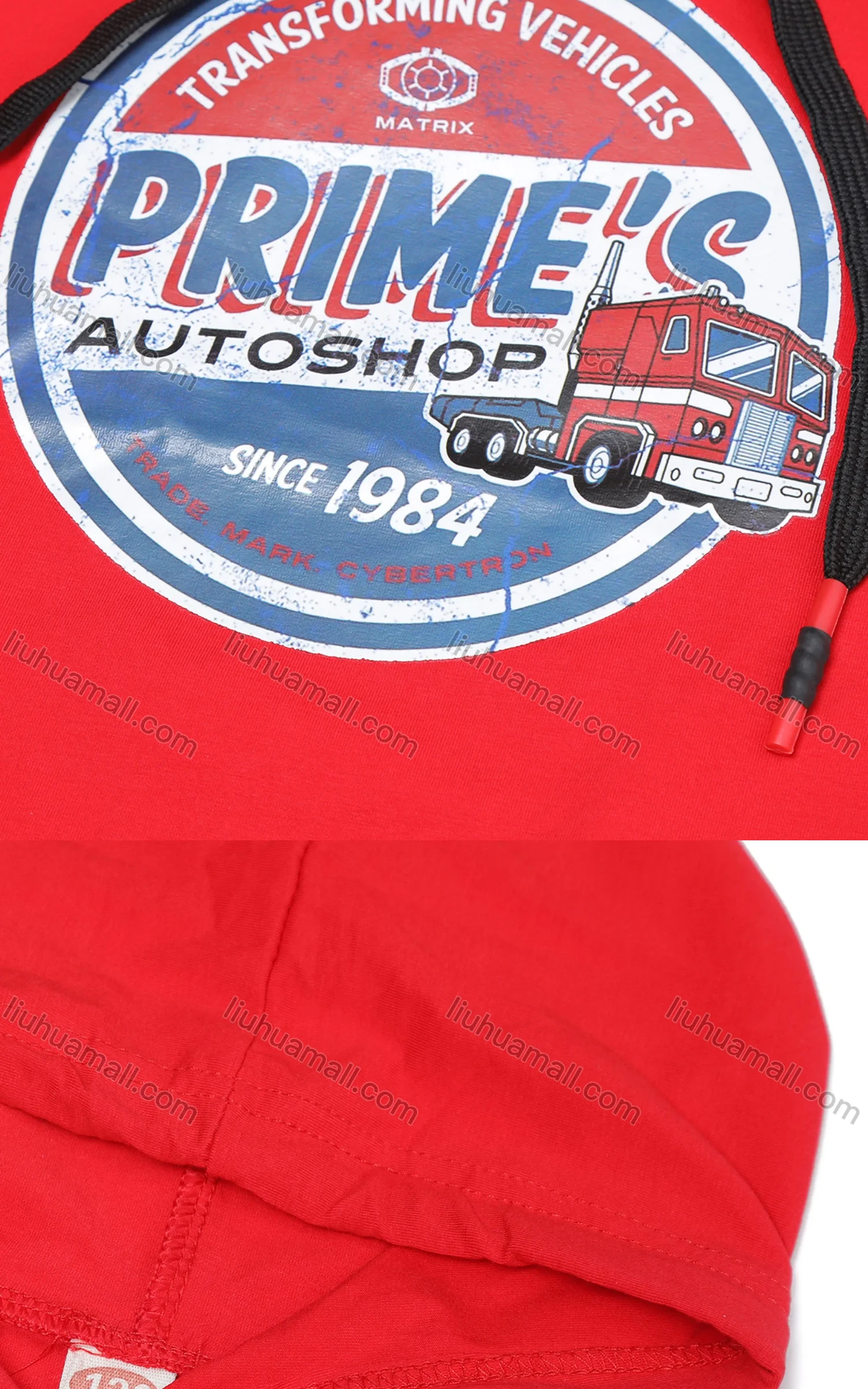 Wholesale Boy's Casual Graphic Short Sleeve Drawstring Hoodie - Liuhuamall