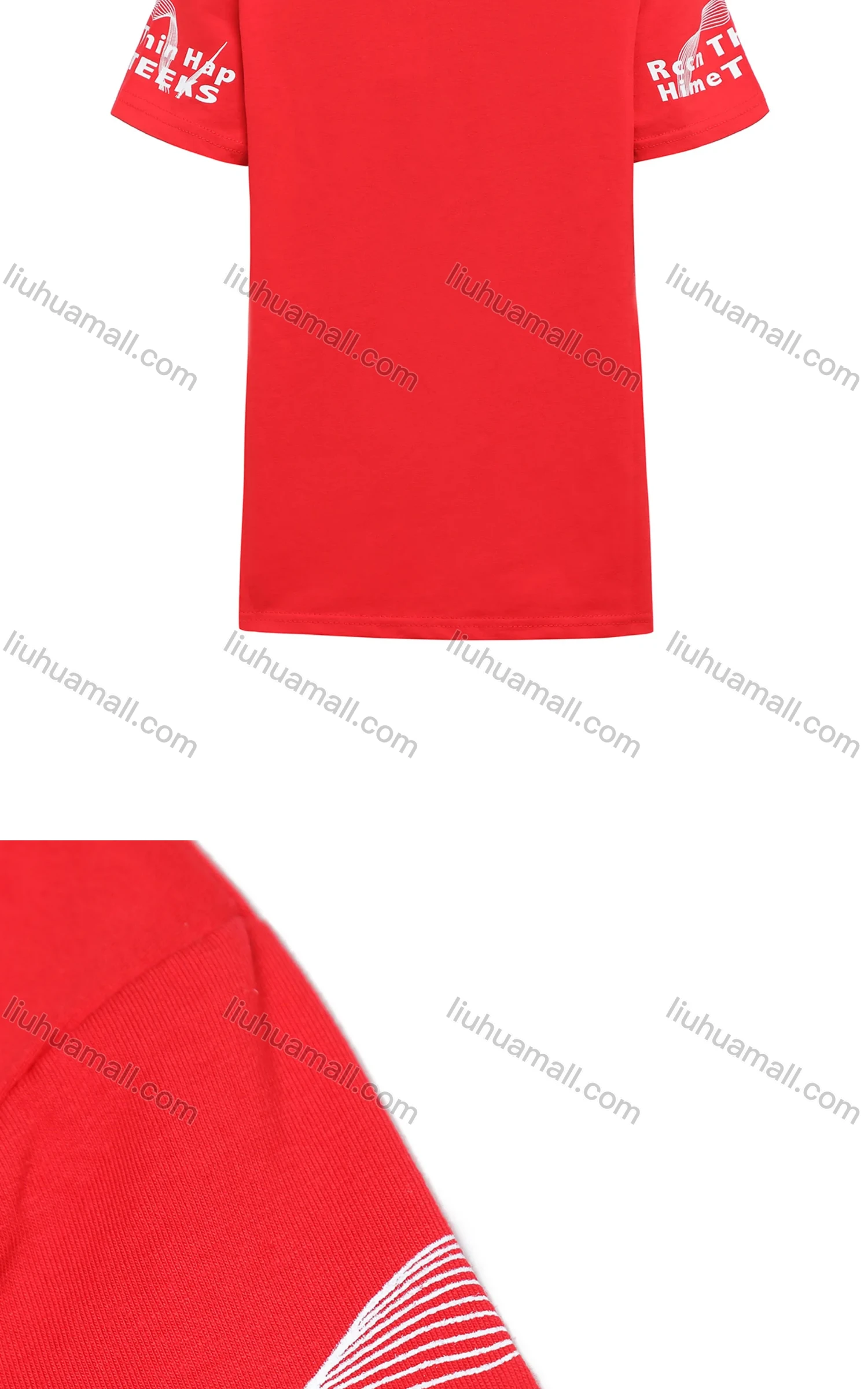 Wholesale Boy's Casual Letter Print Embroidered Quarter Zip Short Sleeve Polo Shirt - Liuhuamall