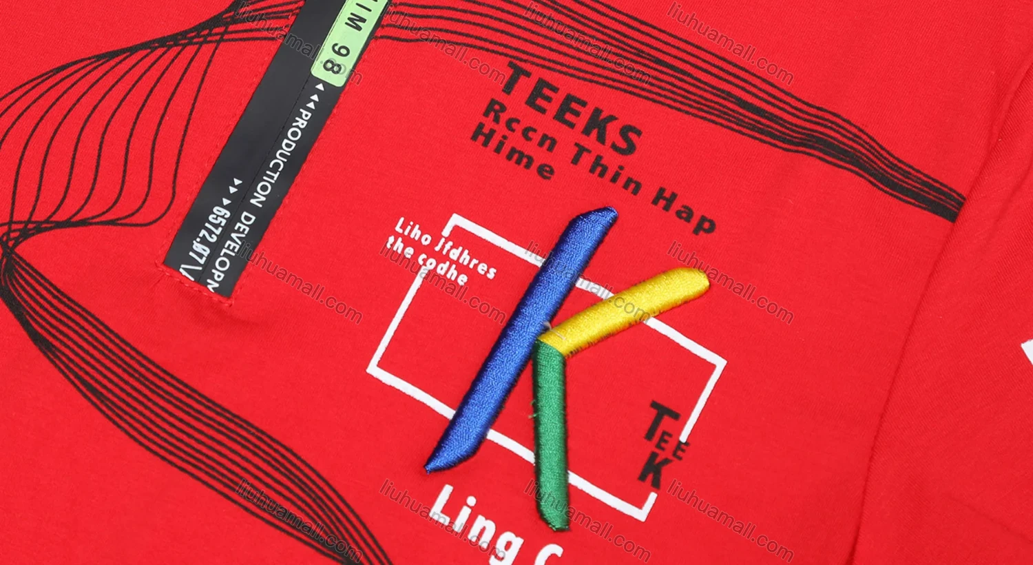 Wholesale Boy's Casual Letter Print Embroidered Quarter Zip Short Sleeve Polo Shirt - Liuhuamall