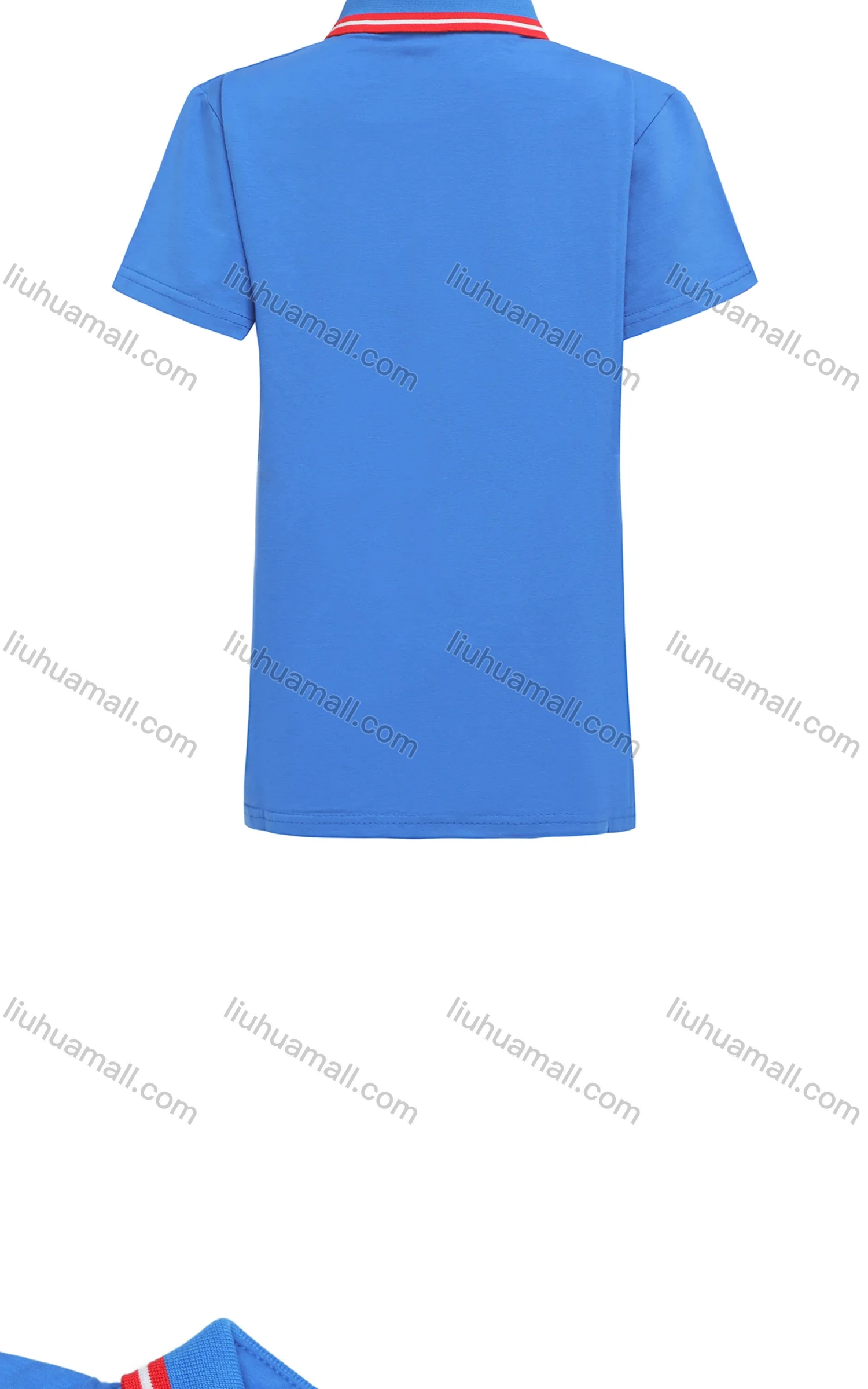 Wholesale Boy's Casual Letter Print Slim Fit Striped Short Sleeve Polo Shirt - Liuhuamall