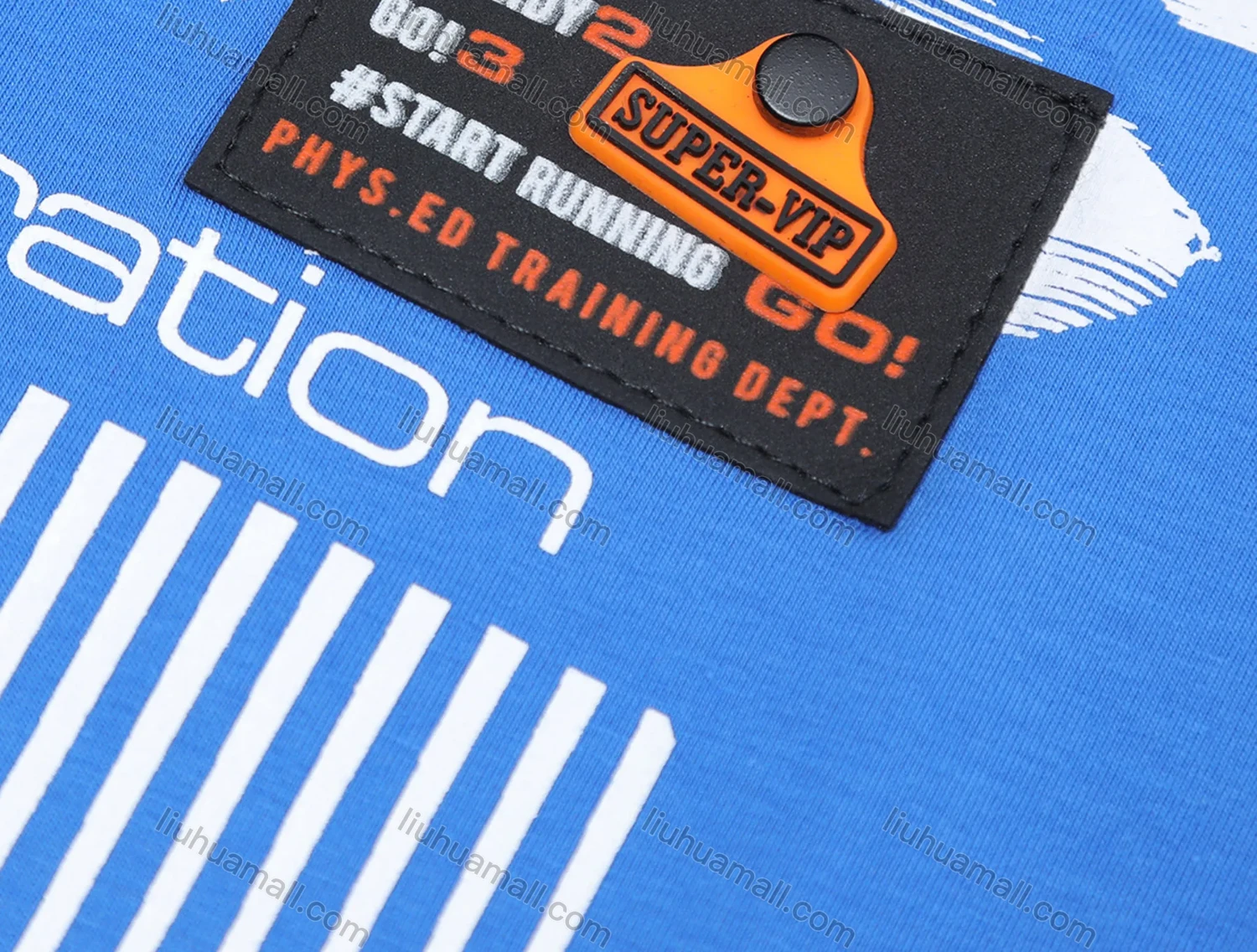 Wholesale Boy's Casual Letter Print Slim Fit Striped Short Sleeve Polo Shirt - Liuhuamall