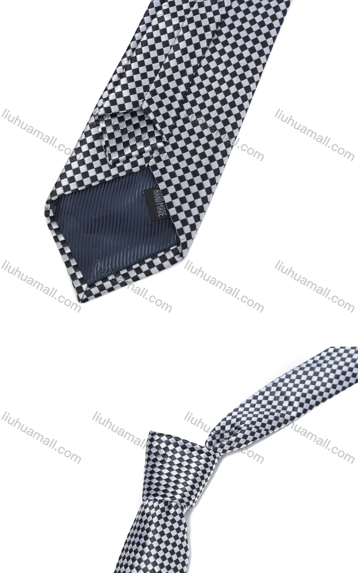 Wholesale Men's Business Formal Checkerboard Ties & Pocket Square & Cufflinks Sets - Liuhuamall