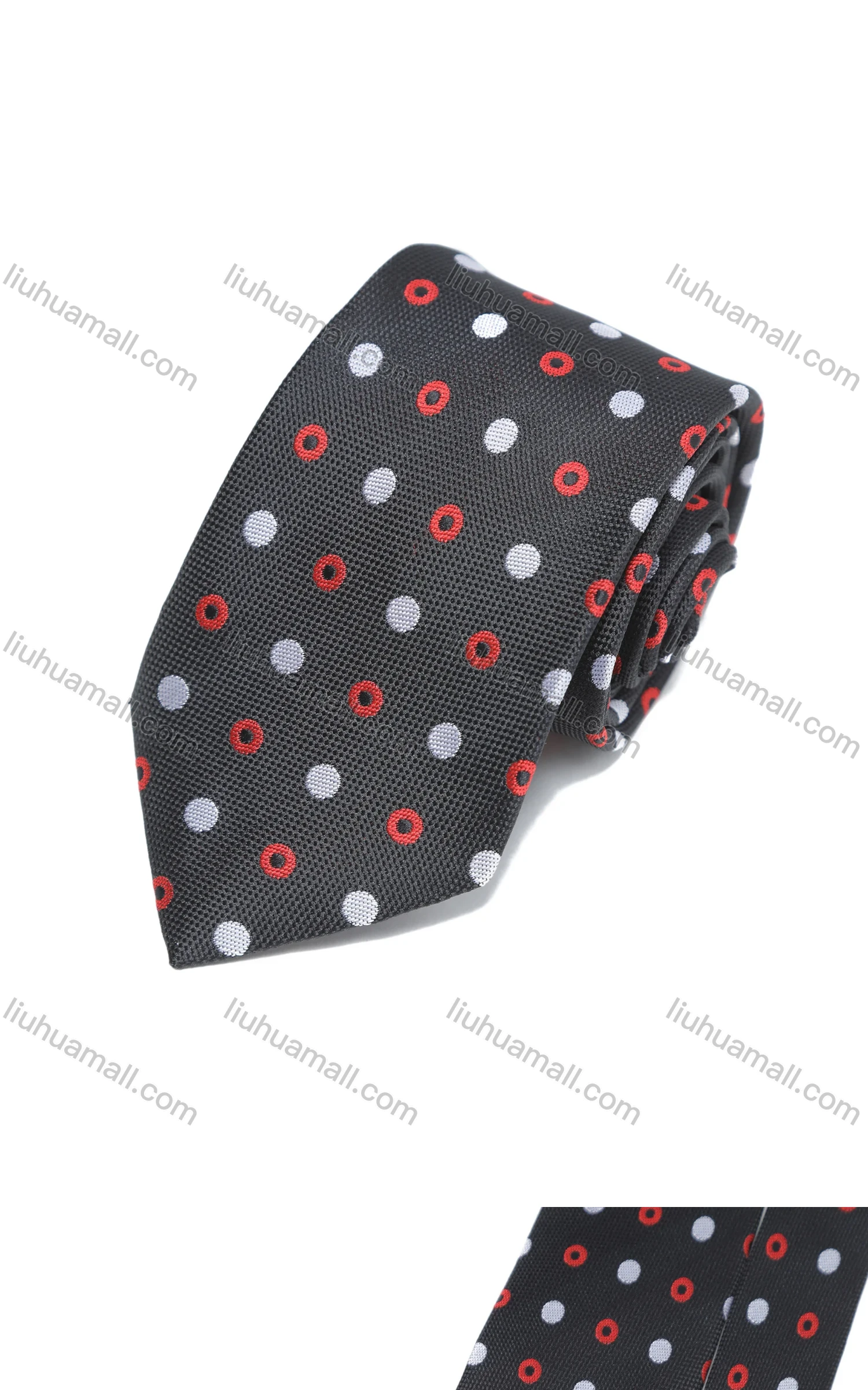 Wholesale Men's Business Formal Polka Dot Contrast Ties & Pocket Square & Cufflinks Sets - Liuhuamall