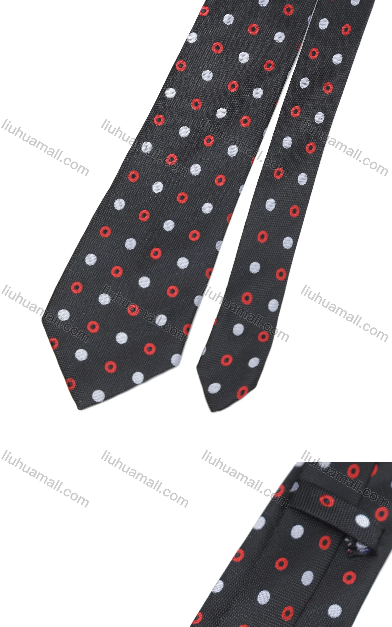 Wholesale Men's Business Formal Polka Dot Contrast Ties & Pocket Square & Cufflinks Sets - Liuhuamall
