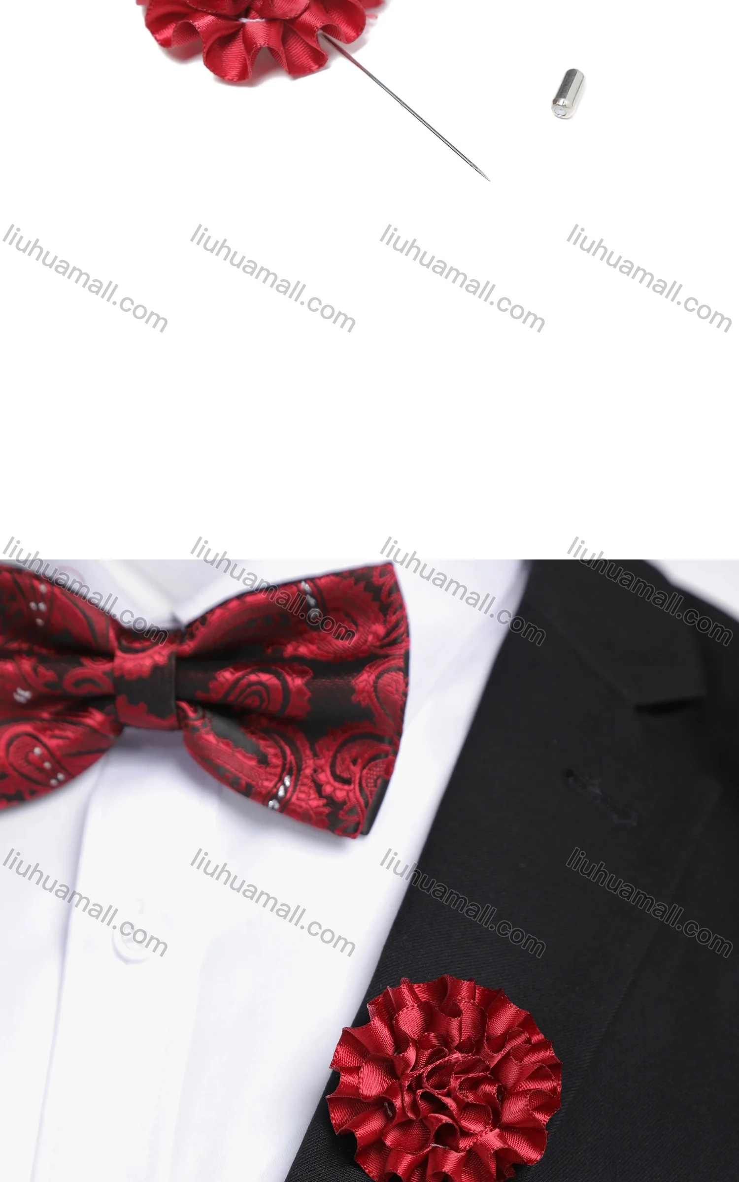 Wholesale Men's Fashion Plain Flower Boutonniere With Pin For Suit - Liuhuamall