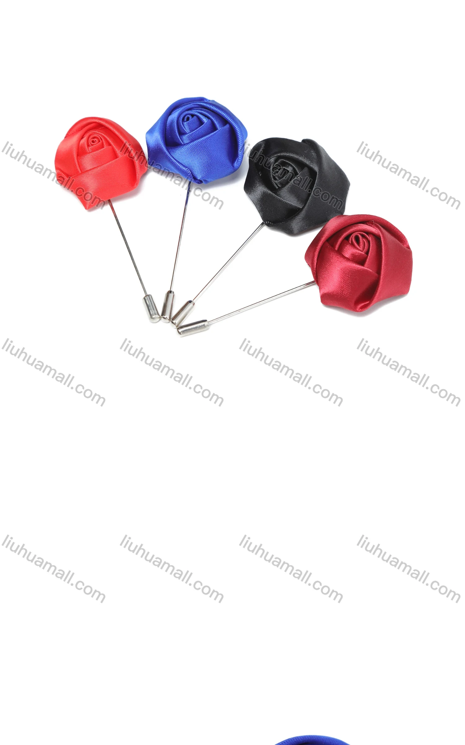 Wholesale Men's Fashion Plain Satin Flower Boutonniere With Pin For Suit - Liuhuamall