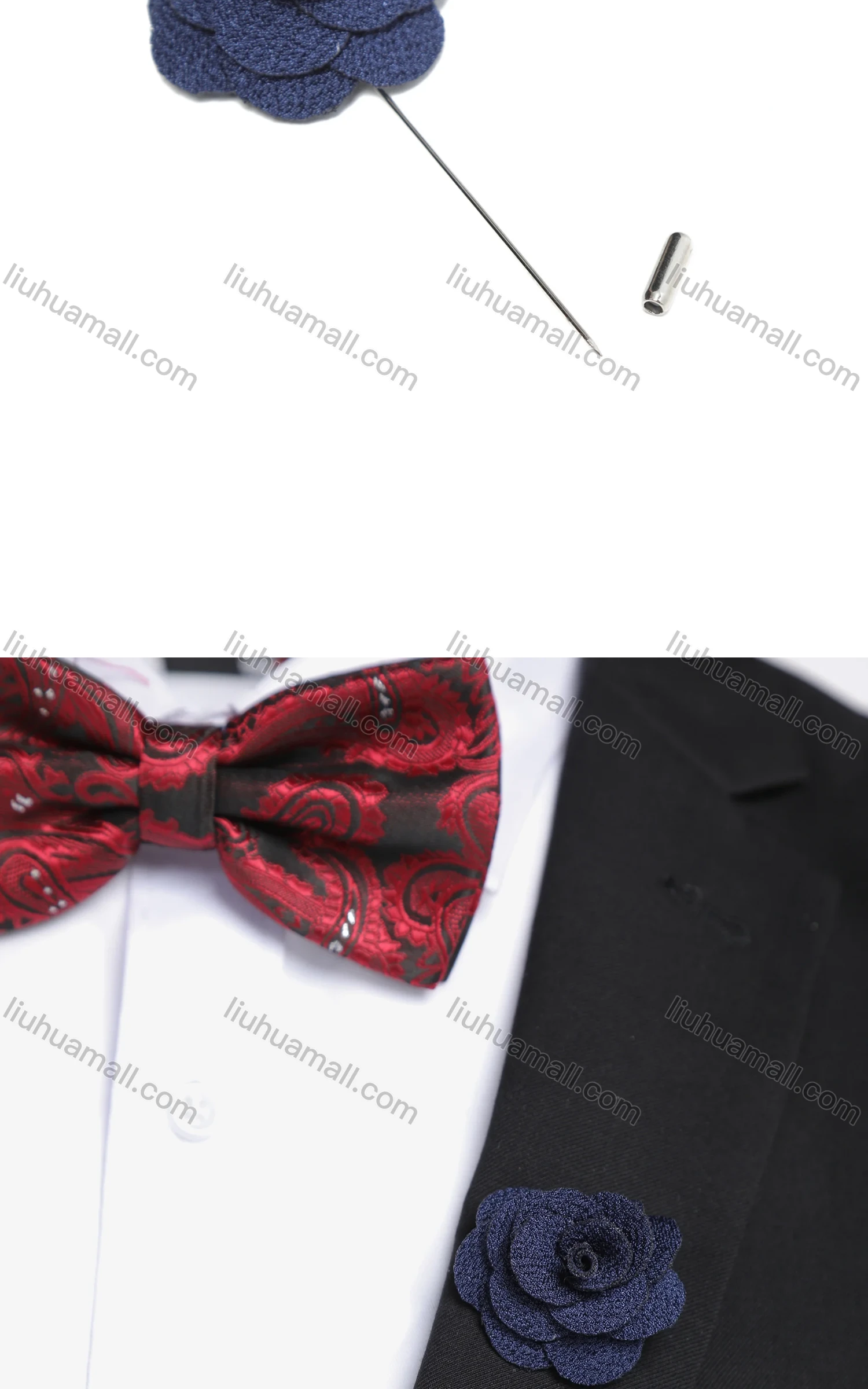 Wholesale Men's Fashion Plain Flower Boutonniere With Pin For Suit - Liuhuamall