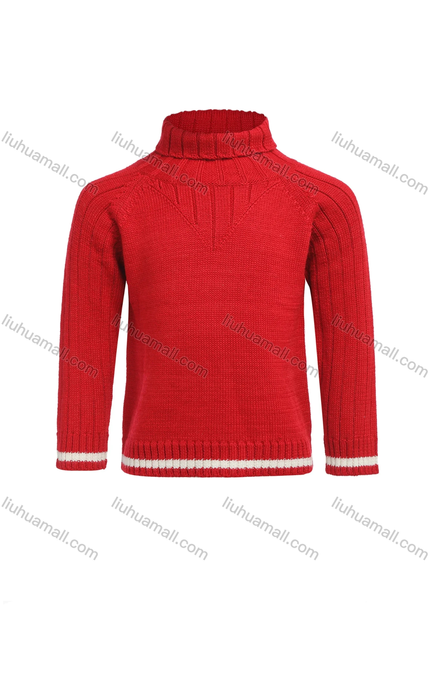 Wholesale Boys Wool Long Sleeve Turtleneck Plain Pullover Sweater - Liuhuamall