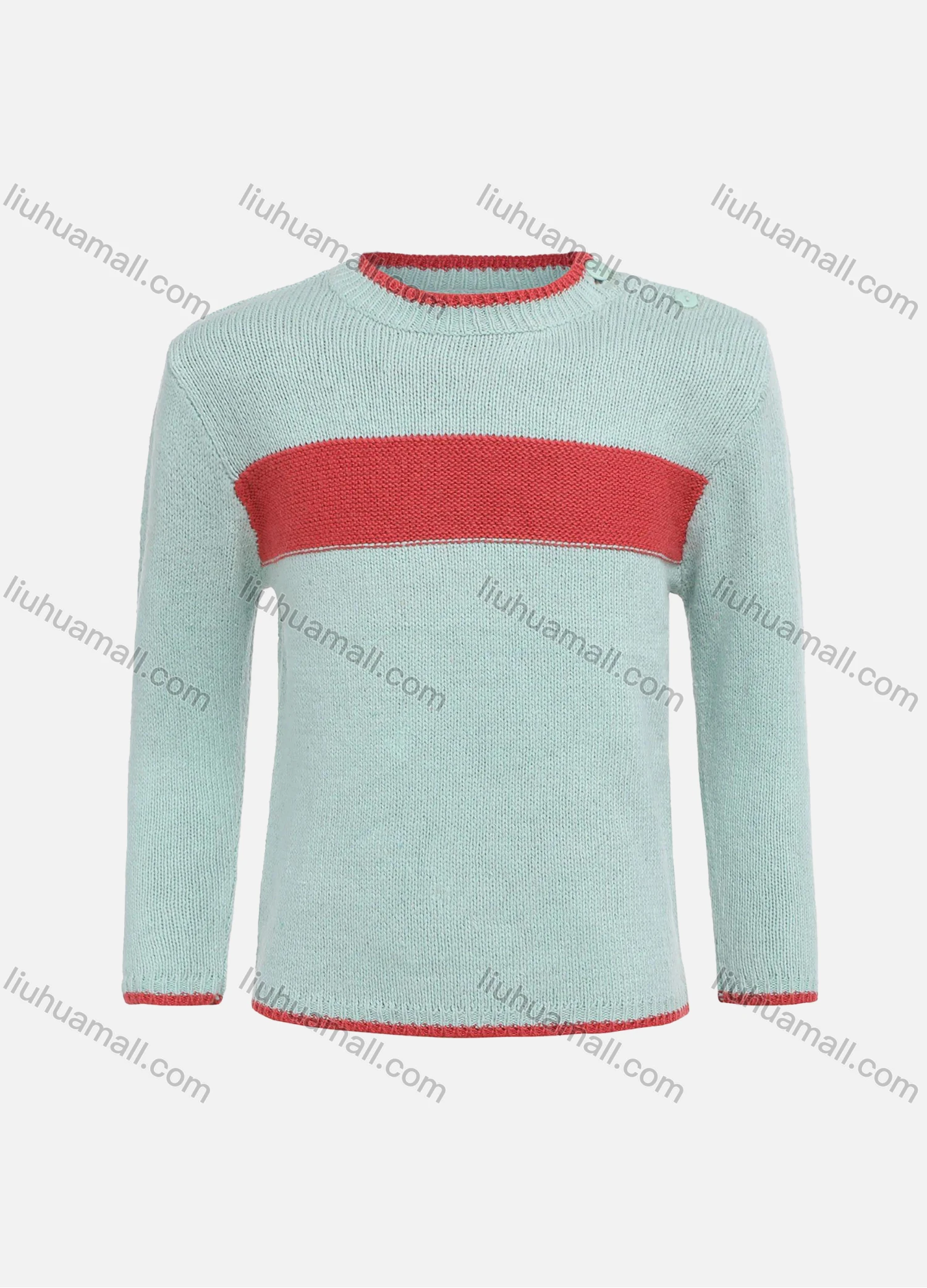 Wholesale Boys Colorblock Long Sleeve Round Pullover Sweater - Liuhuamall