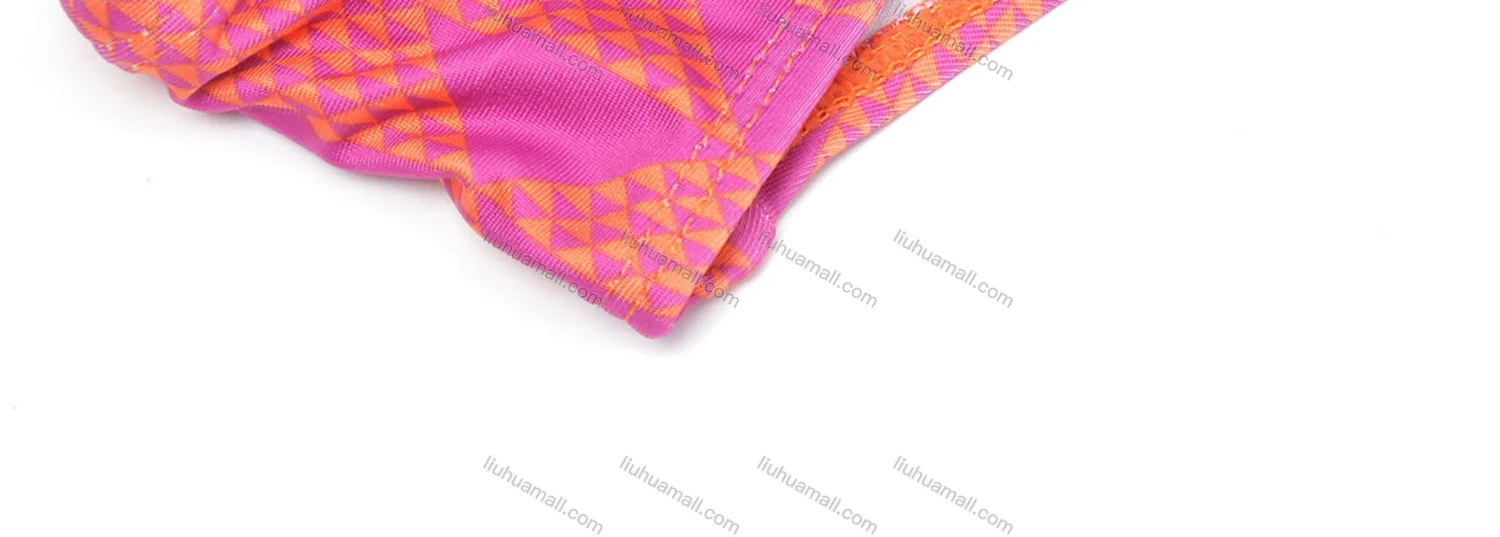 Wholesale Girls Vacation Crew Neck Sleeveless Ruffle Hem Geo Print One Piece Swimsuit - Liuhuamall