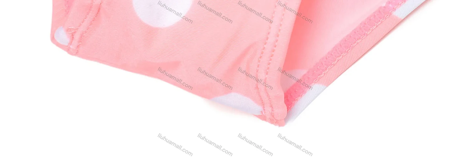 Wholesale Girls Vacation Crew Neck Sleeveless Ruffle Hem Polka Dot Print One Piece Swimsuit - Liuhuamall