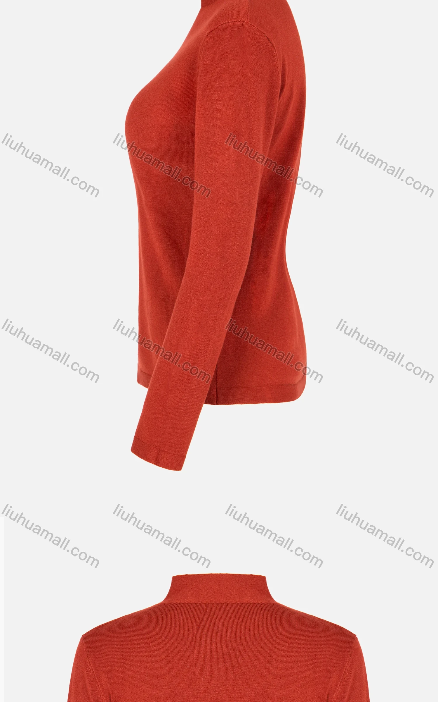 Wholesale Women's Casual Plain Turtleneck Long Sleeve Pullover Sweater - Liuhuamall