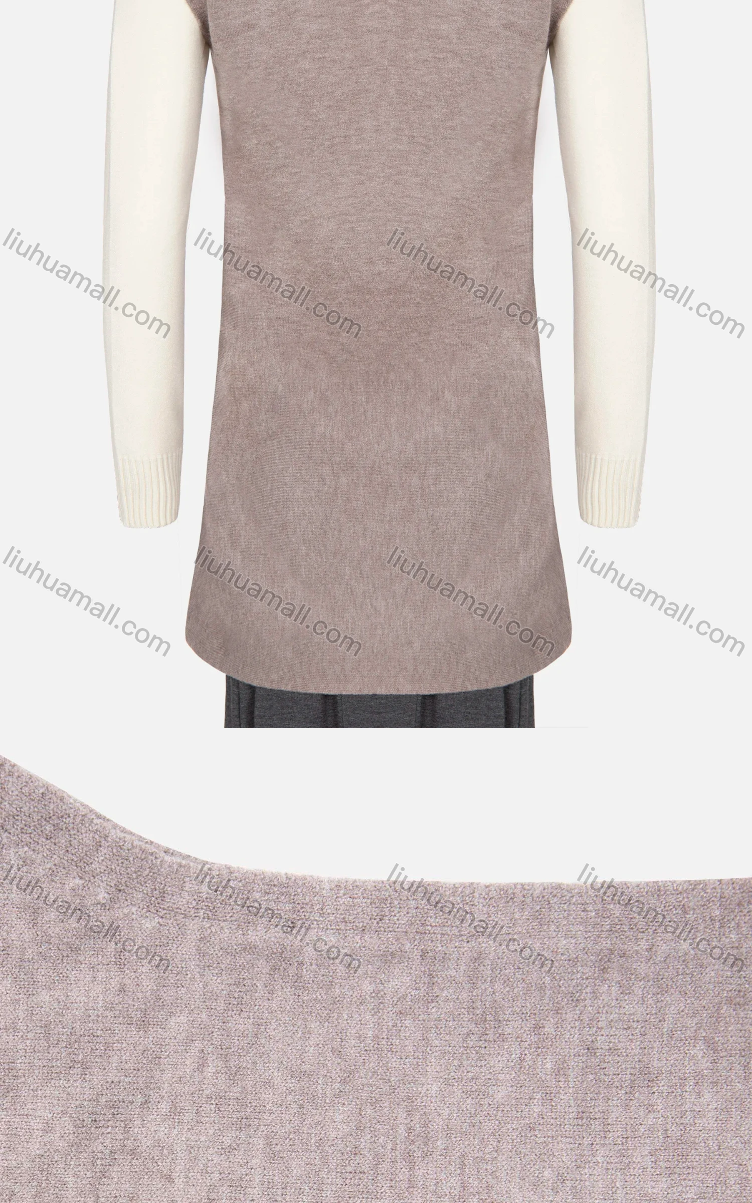 Wholesale Women's Plain Rib-knit Sleeveless Open Front Asymmetrical Hem Cardigan - Liuhuamall