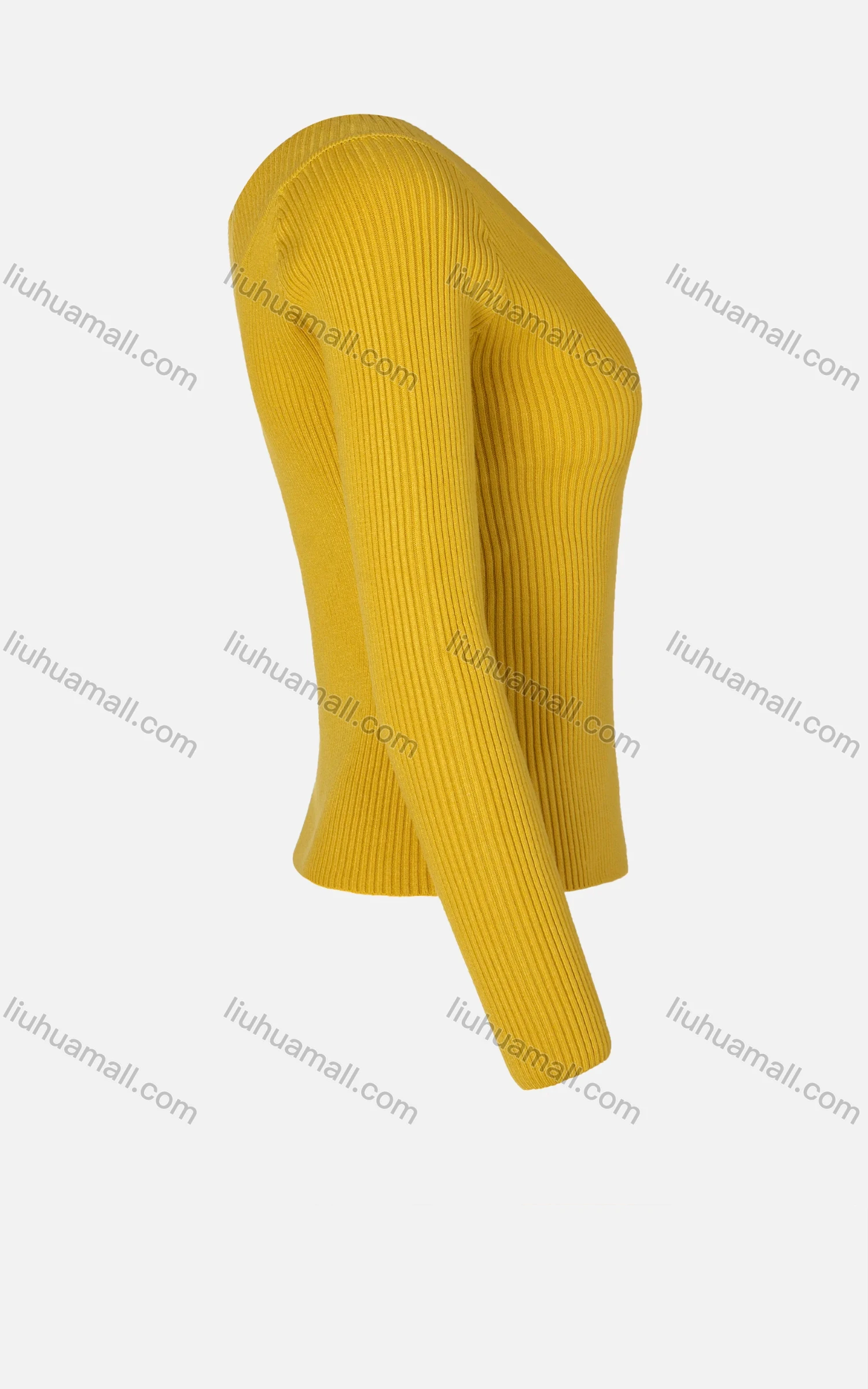 Wholesale Women's Plain V Neck Rib-knit Long Sleeve Crop Sweater - Liuhuamall