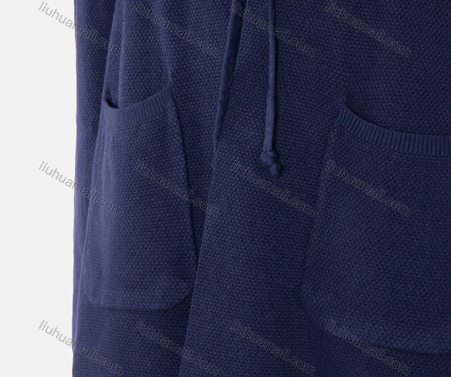 Wholesale Women's Plain Tie Front Dual Pocket Rib-knit Trim High Low Hem Cardigan - Liuhuamall