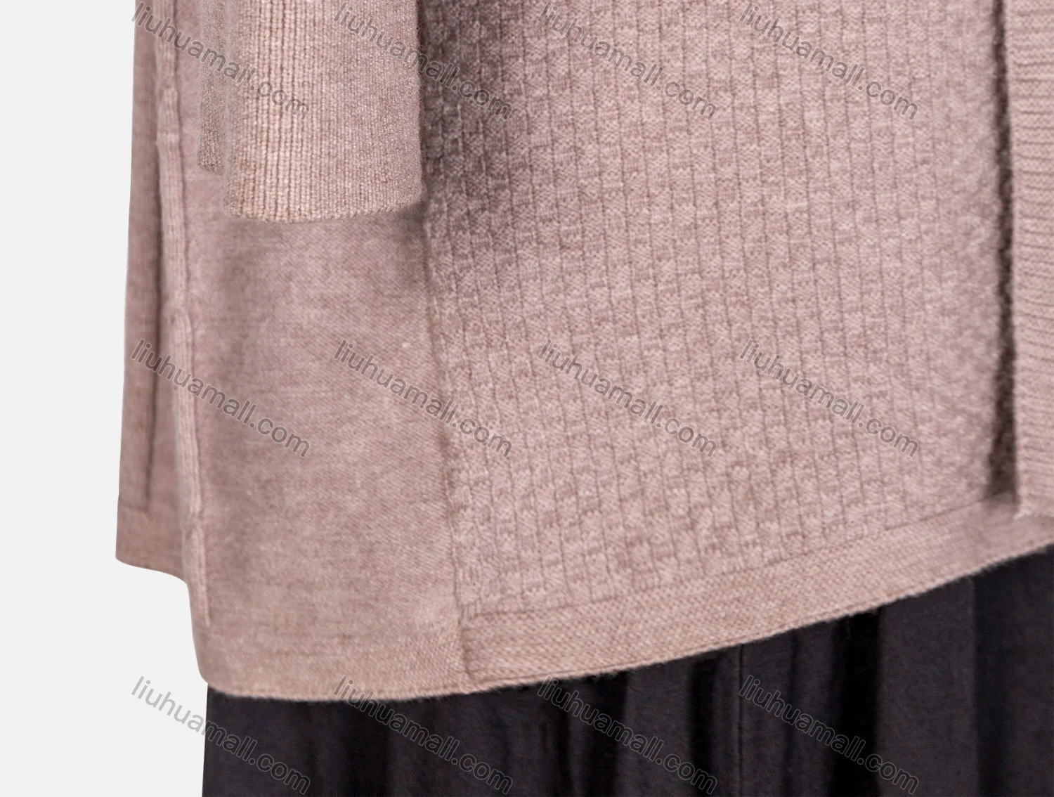 Wholesale Women's Plain Cable Knit Open Front Long Sleeve Hooded Cardigan - Liuhuamall