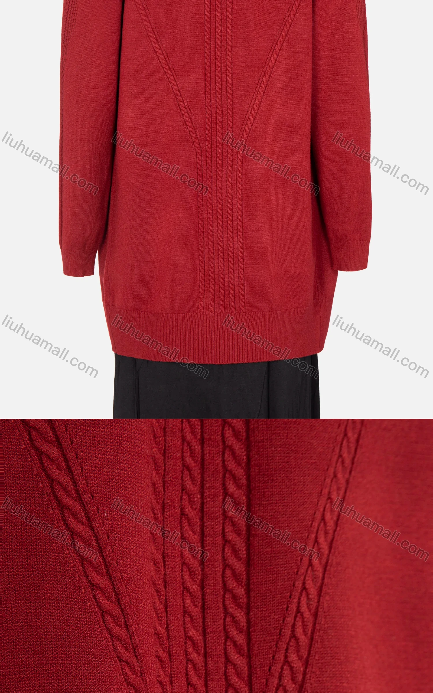 Wholesale Women's Plain Cable Knit Long Sleeve Rib-knit Trim Open Front Cardigan - Liuhuamall