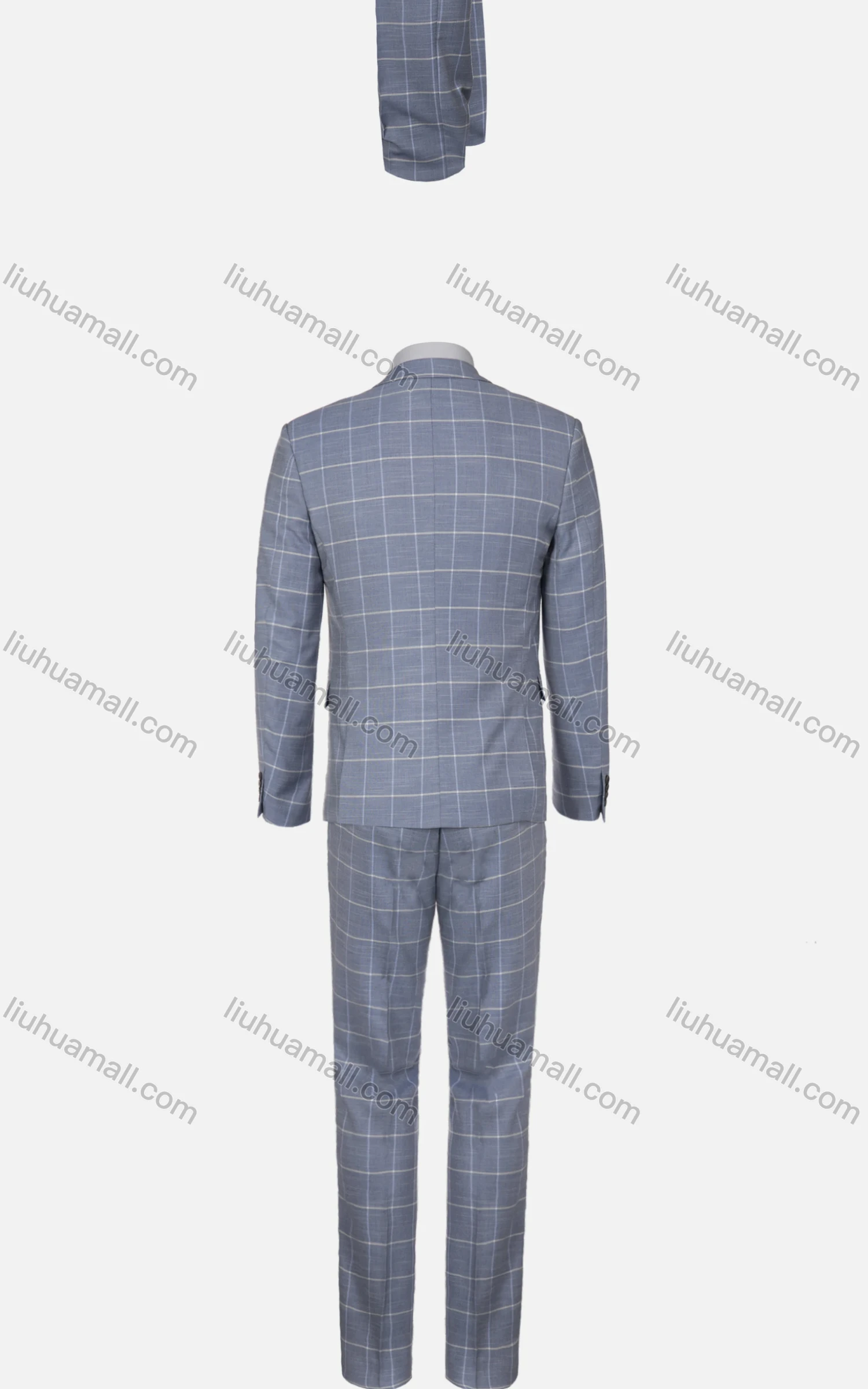 Wholesale Men's Formal Plaid Single Breasted Pockets Lapel Blazer & Trousers 2 Piece Sets - Liuhuamall