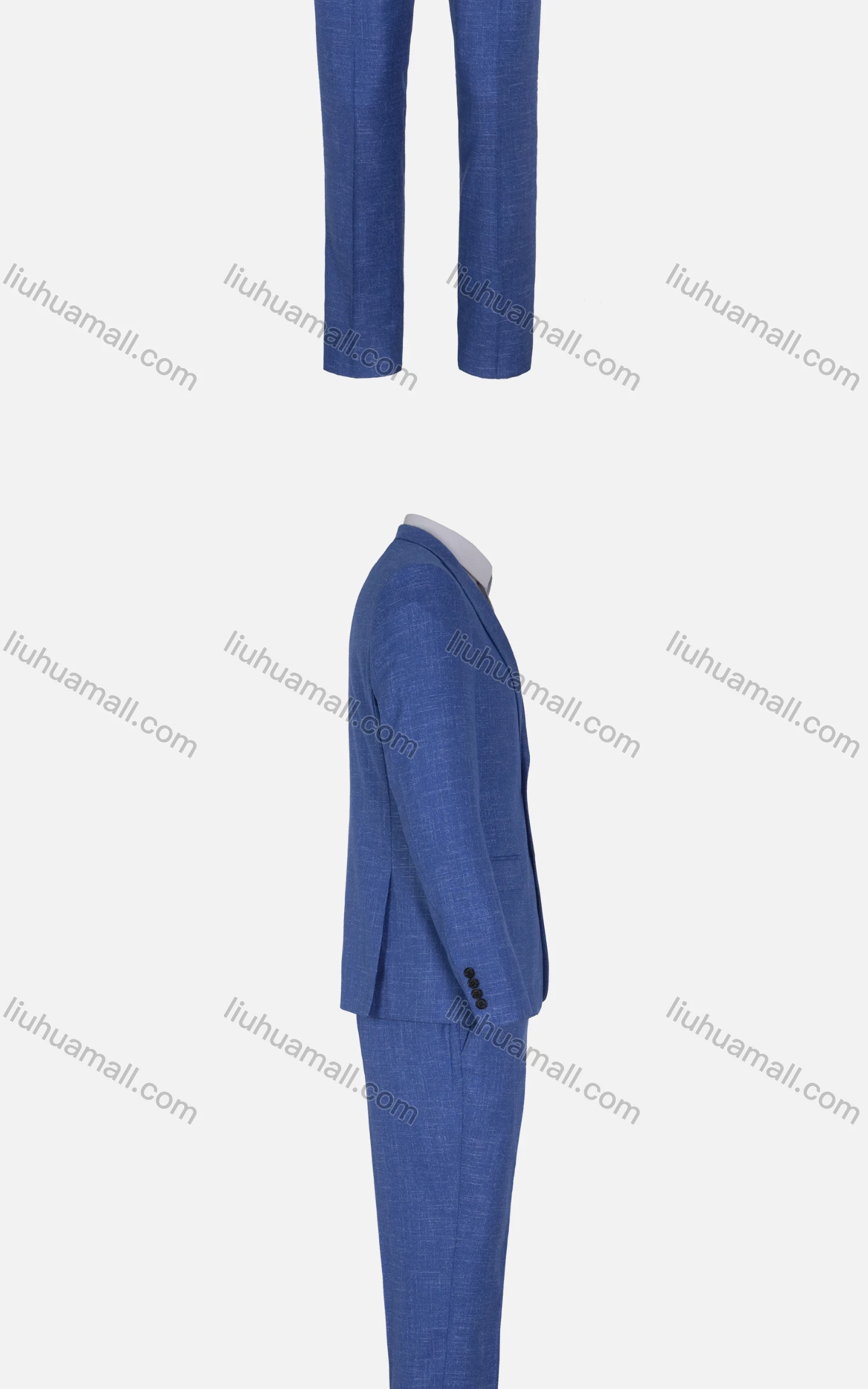 Wholesale Men's Business Plain Single Breasted Pockets Shawl Collar Slim Fit Blazer & Trousers 2 Piece Sets - Liuhuamall
