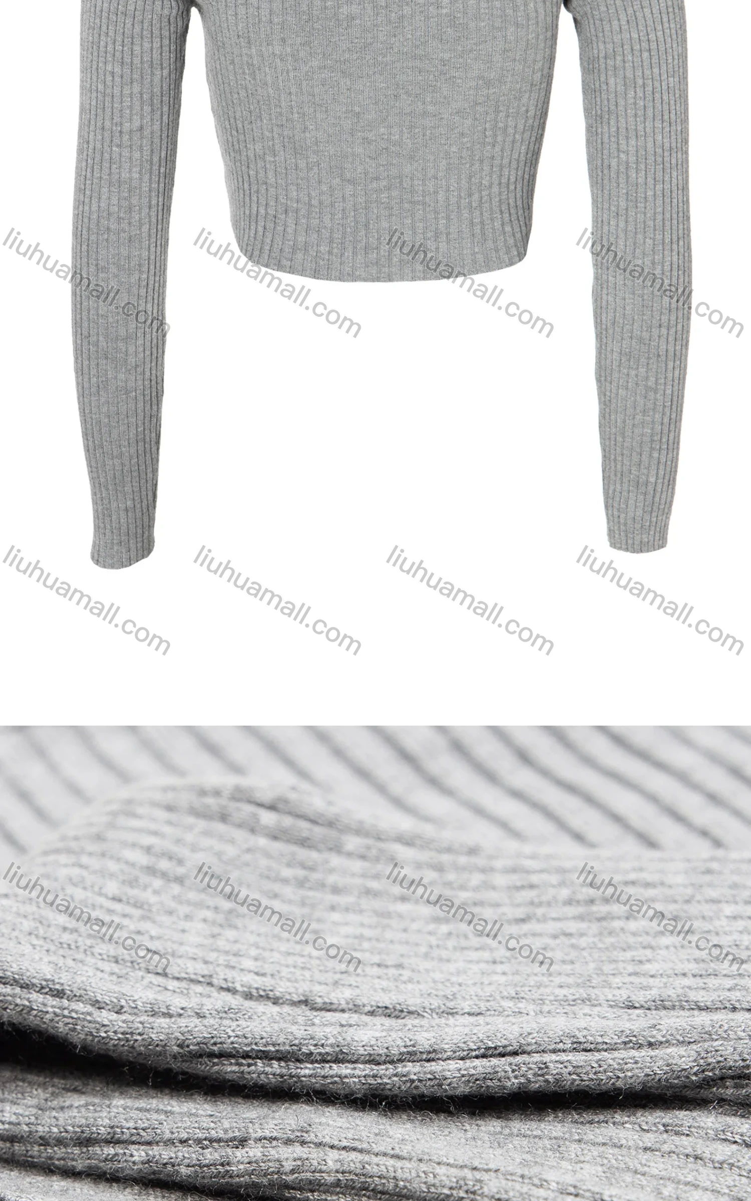 Wholesale Women's Sweetheart Neck Plain Long Sleeve Rib-Knit Crop Top - Liuhuamall