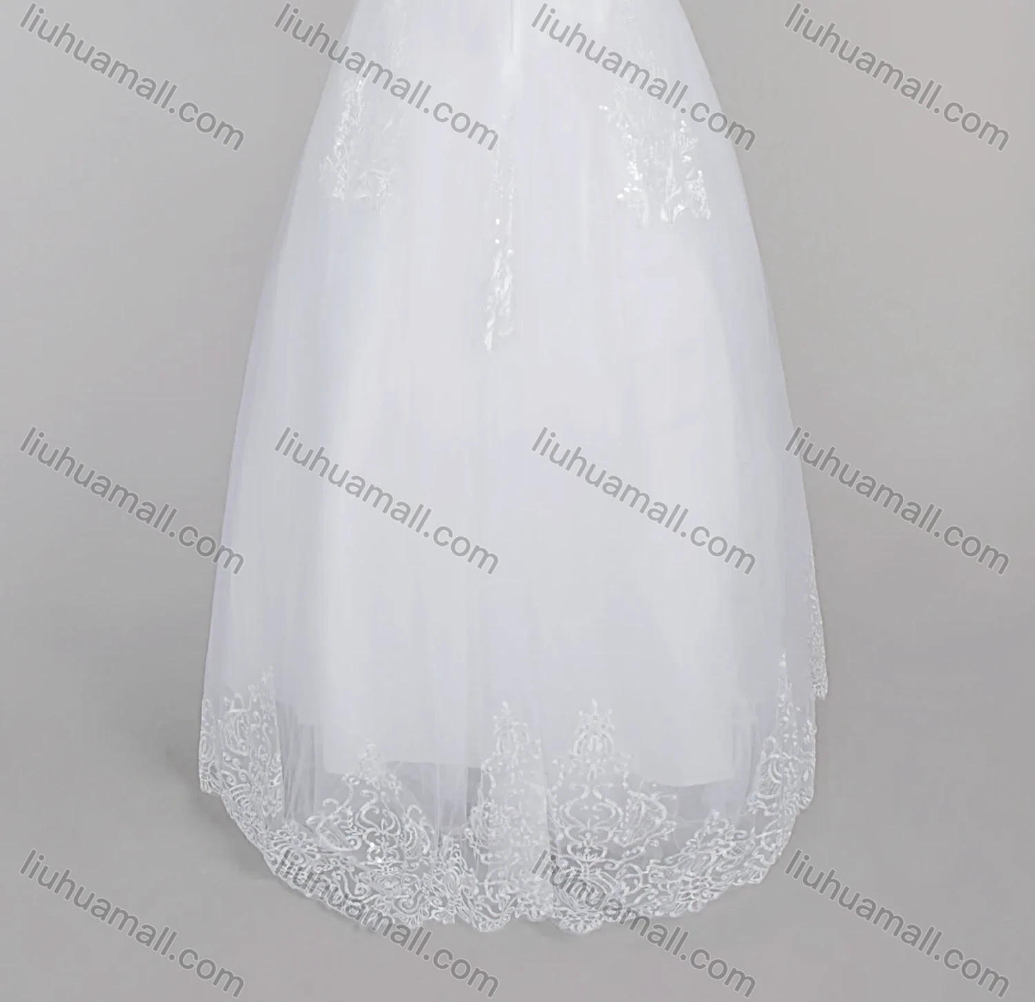 Wholesale Women's Glamorous Off Shoulder Sequin Embroidery Beaded Applique Lace Up Corset Bodice Classic Wedding Dress - Liuhuamall