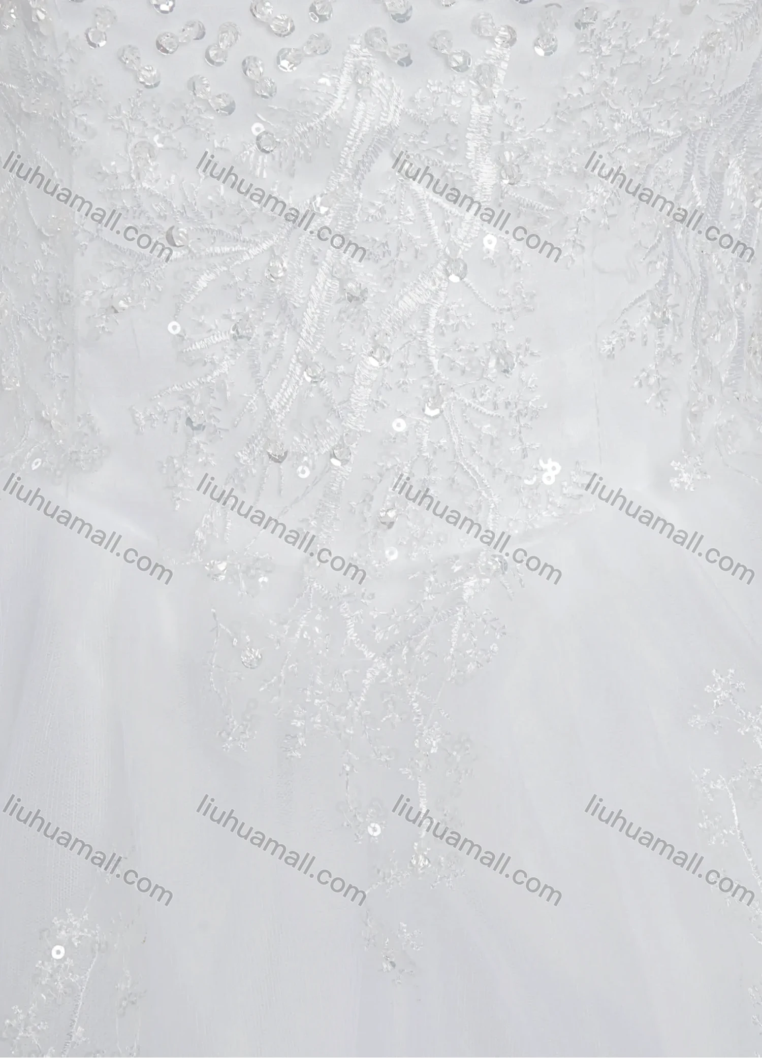 Wholesale Women's Glamorous Off Shoulder Sequin Embroidery Beaded Applique Lace Up Corset Bodice Classic Wedding Dress - Liuhuamall