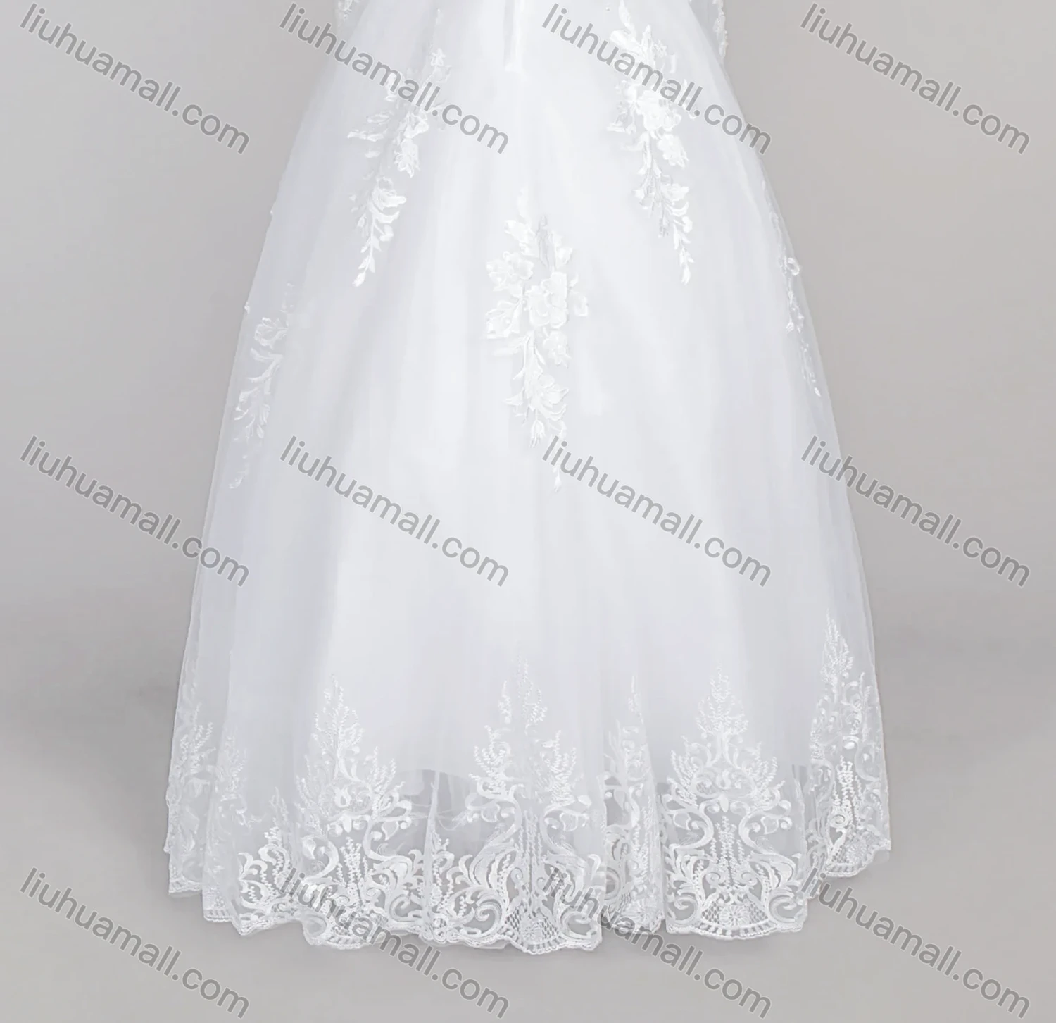 Wholesale Women's Glamorous Embroidery Sweetheart Sequin Pearl Corset Bodice Classic Tulle Wedding Dress - Liuhuamall