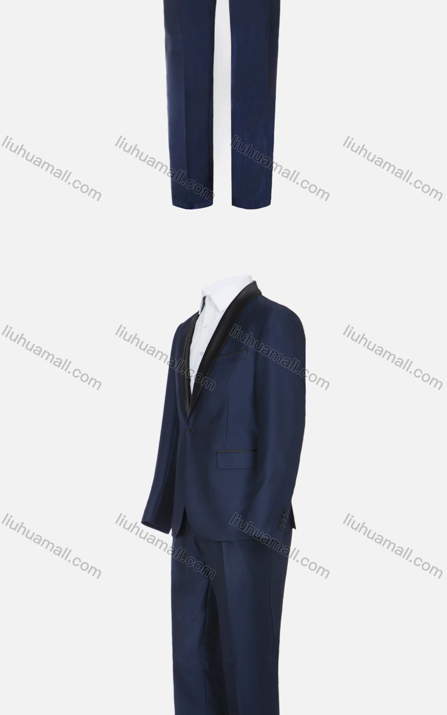 Wholesale Men's Fashion Shawl Collar Plain One Button Pockets Slim Fit Blazer & Trousers 2 Piece Sets - Liuhuamall