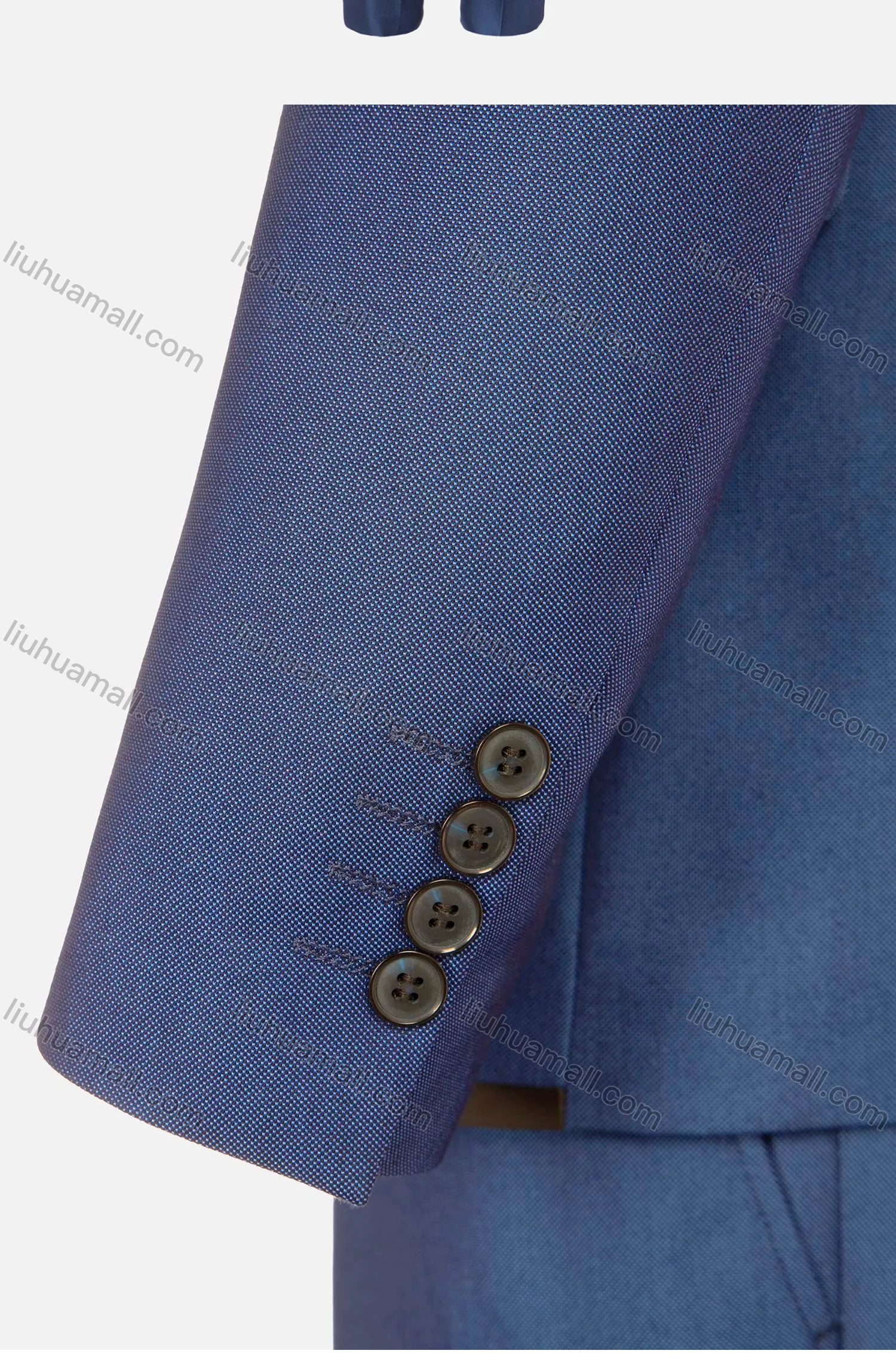 Wholesale Men's Fashion Plain Lapel One Button Pockets Black Trims Slim Fit Blazer & Trousers 2 Piece Sets - Liuhuamall