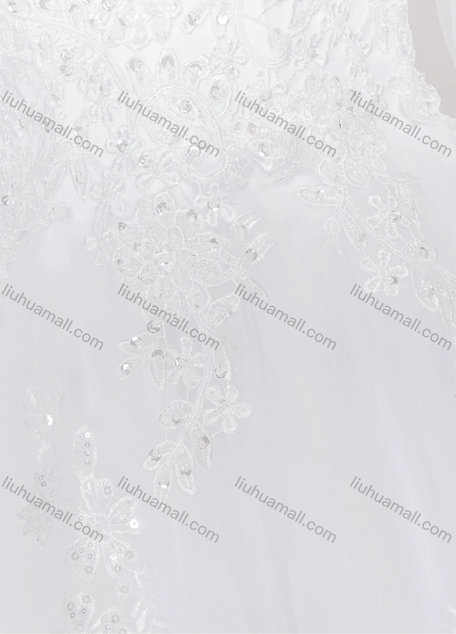 Wholesale Women's Glamorous Appliques Off Shoulder Embroidery Sequin Corset Bodice Classic Tulle Wedding Dress - Liuhuamall