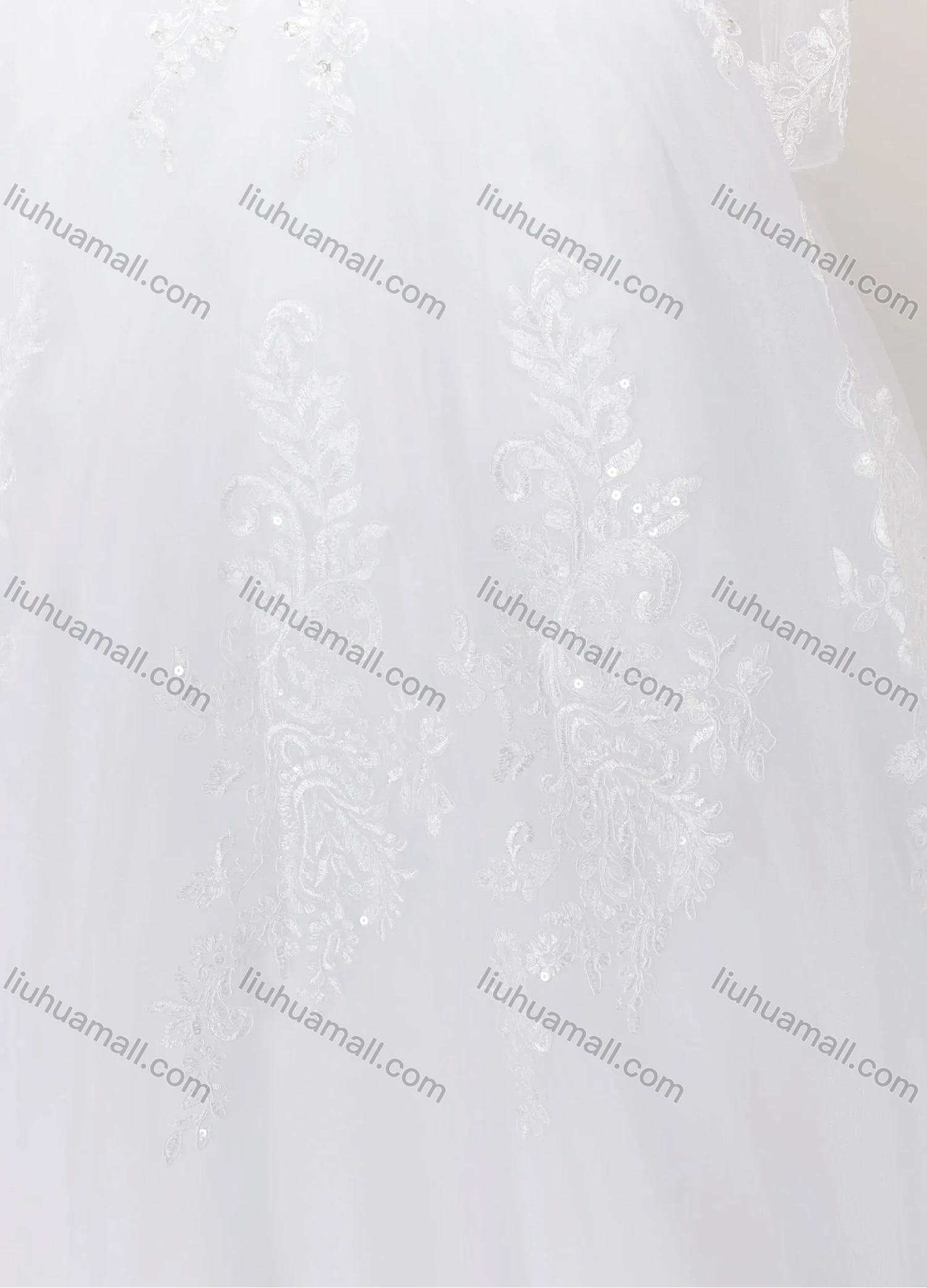 Wholesale Women's Glamorous Off Shoulder Embroidery Sequin Corset Bodice Classic Tulle Wedding Dress - Liuhuamall